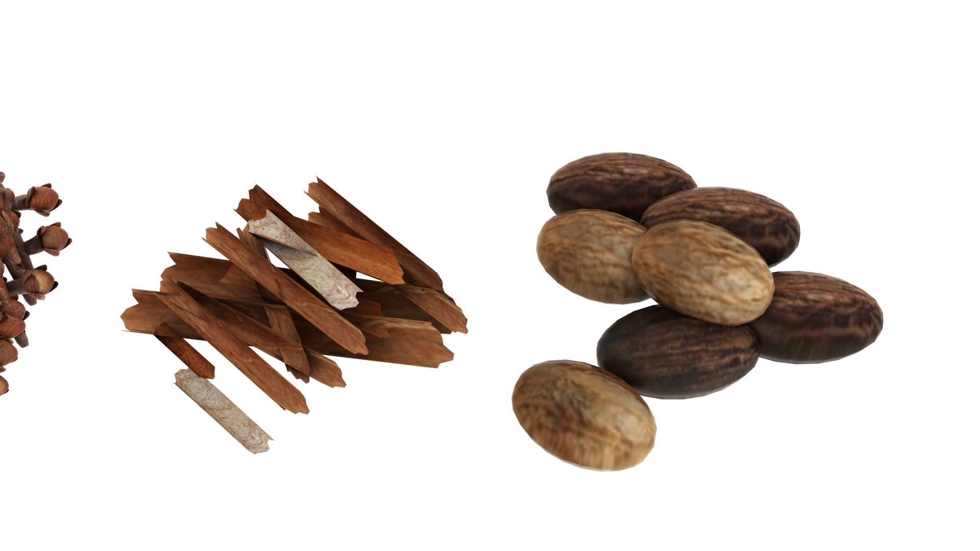 Cloves spices and nuts 3D model_4