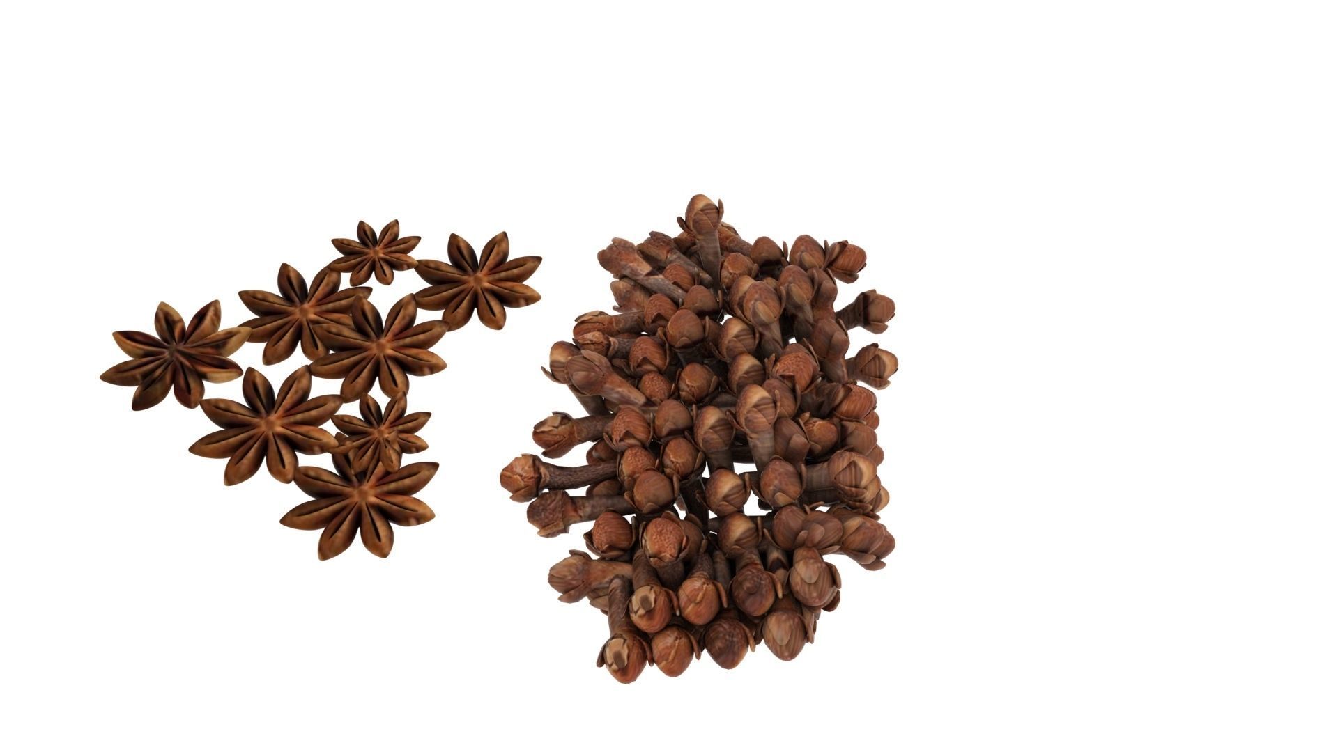 Cloves spices and nuts 3D model_3