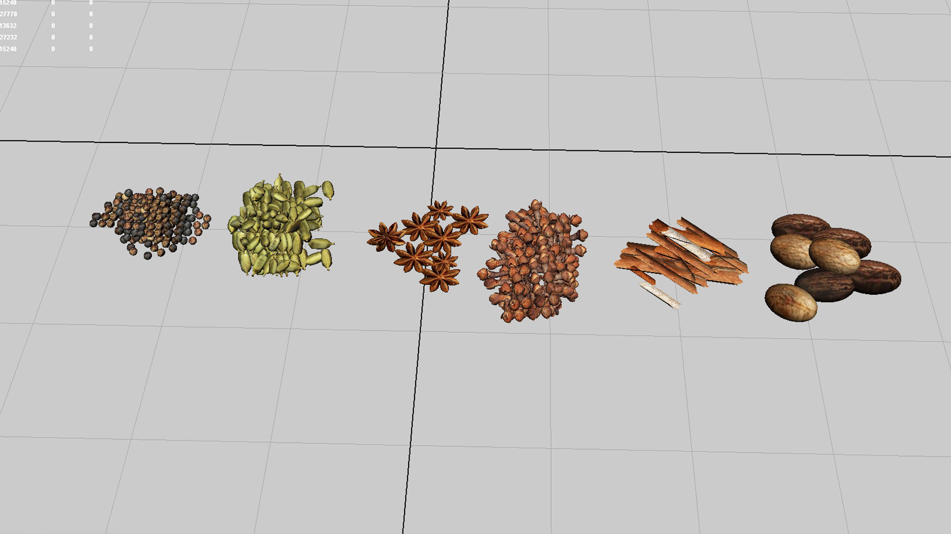Cloves spices and nuts 3D model_1