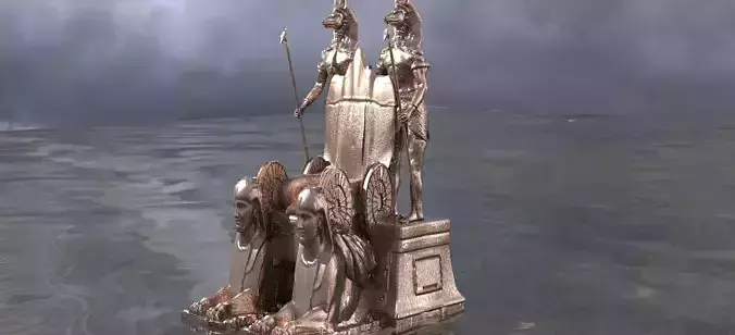 Anubis pharaoh Throne 3D model