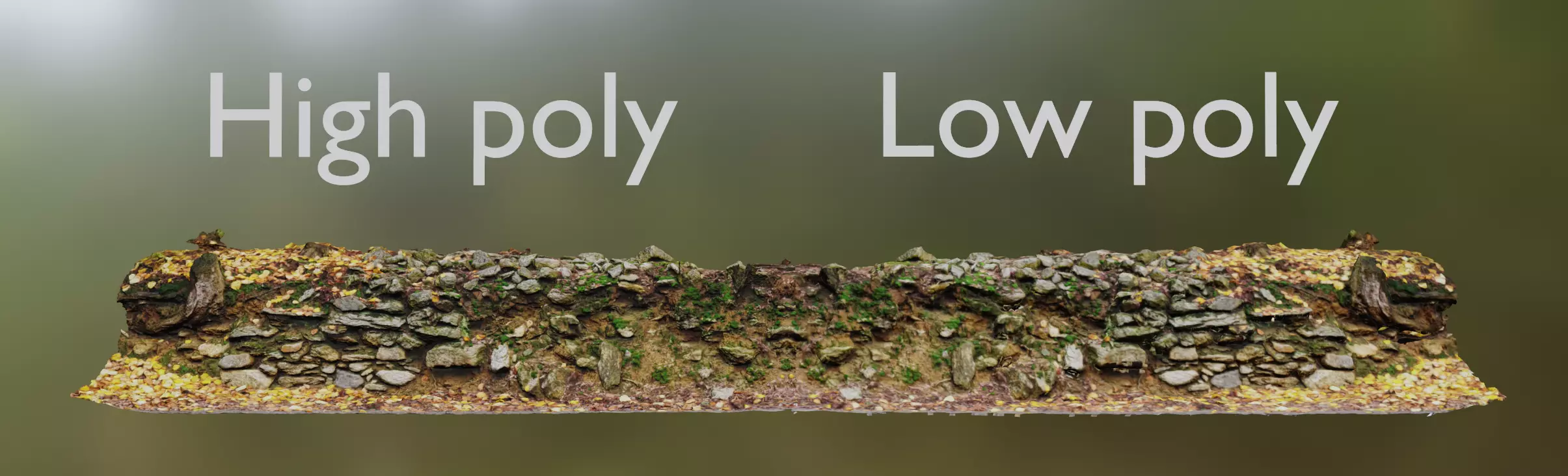 Two Photoscanned Stone Walls Free 3D model