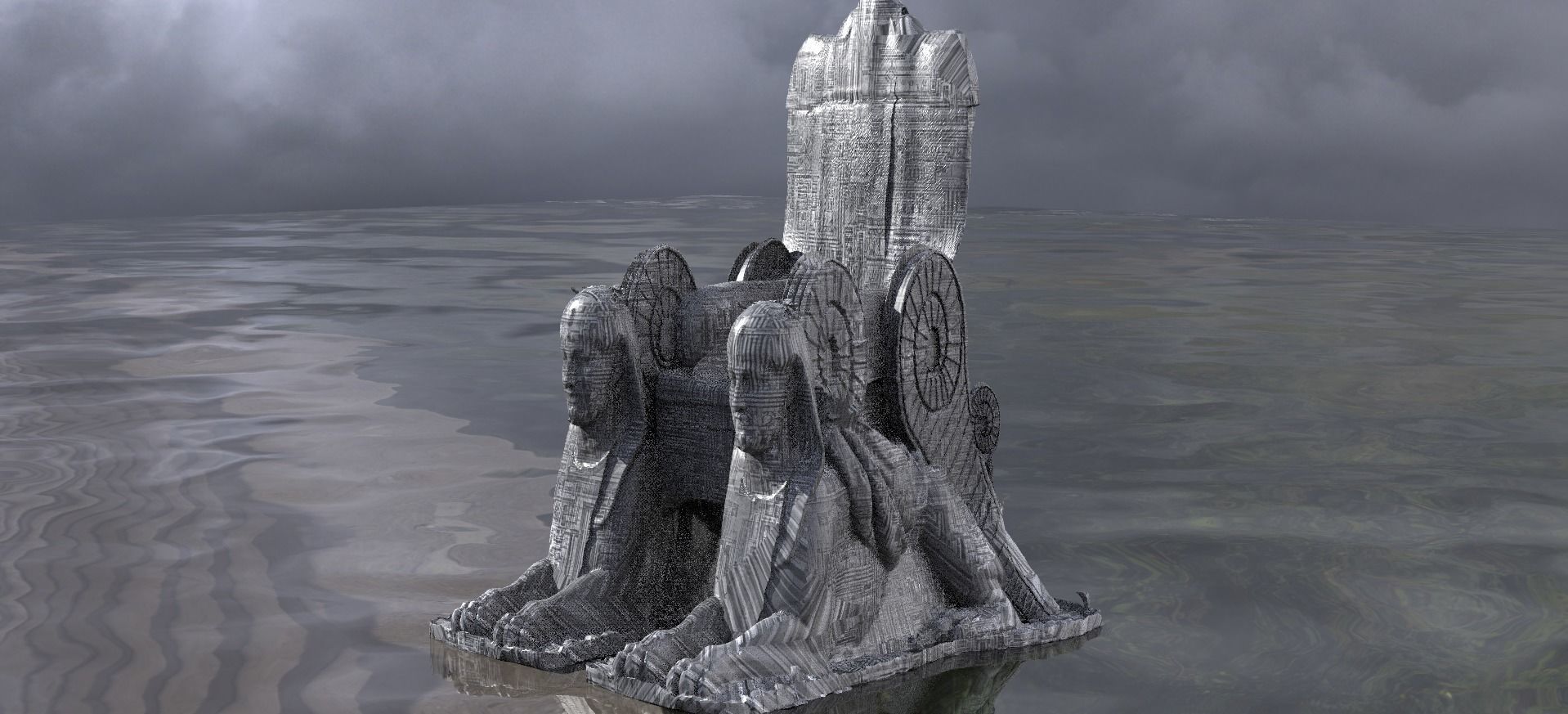 Egyptian Throne Dark 3D model_1