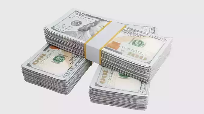 American Dollar Bill Stack 3D model