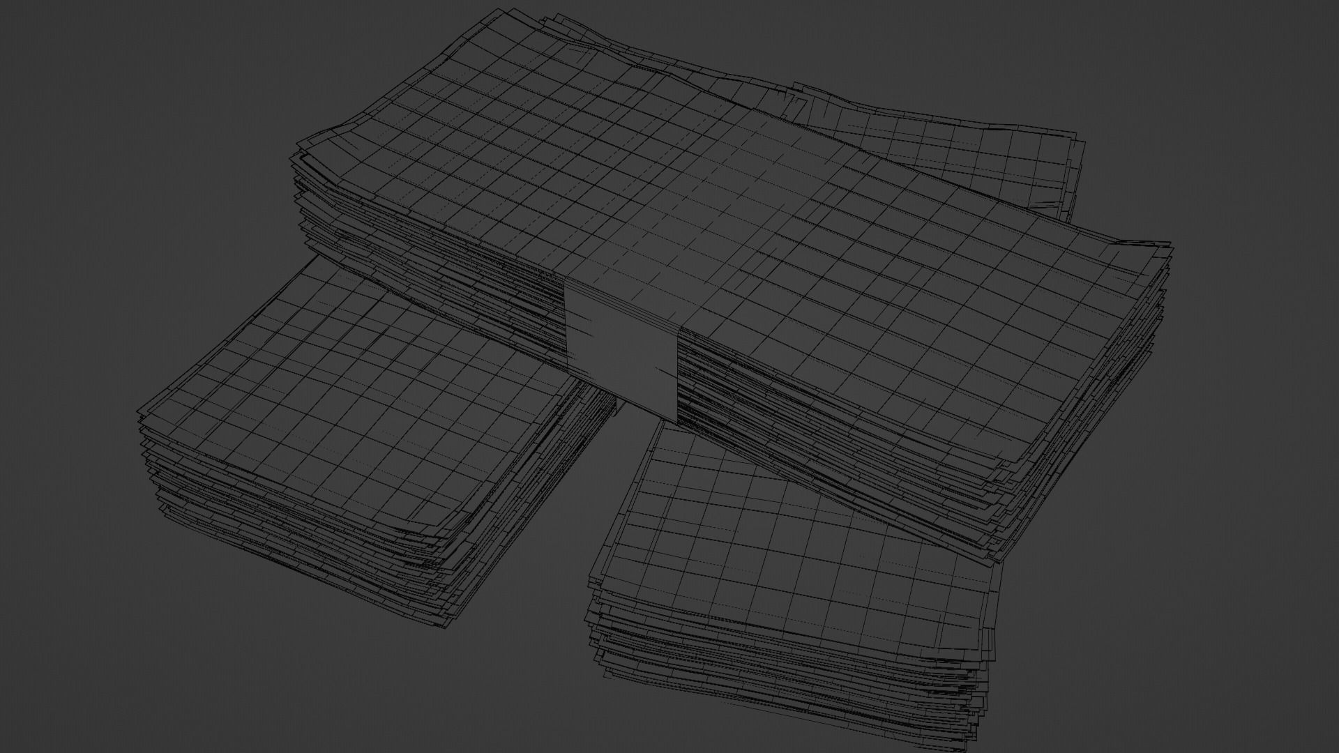 American Dollar Bill Stack 3D model_3