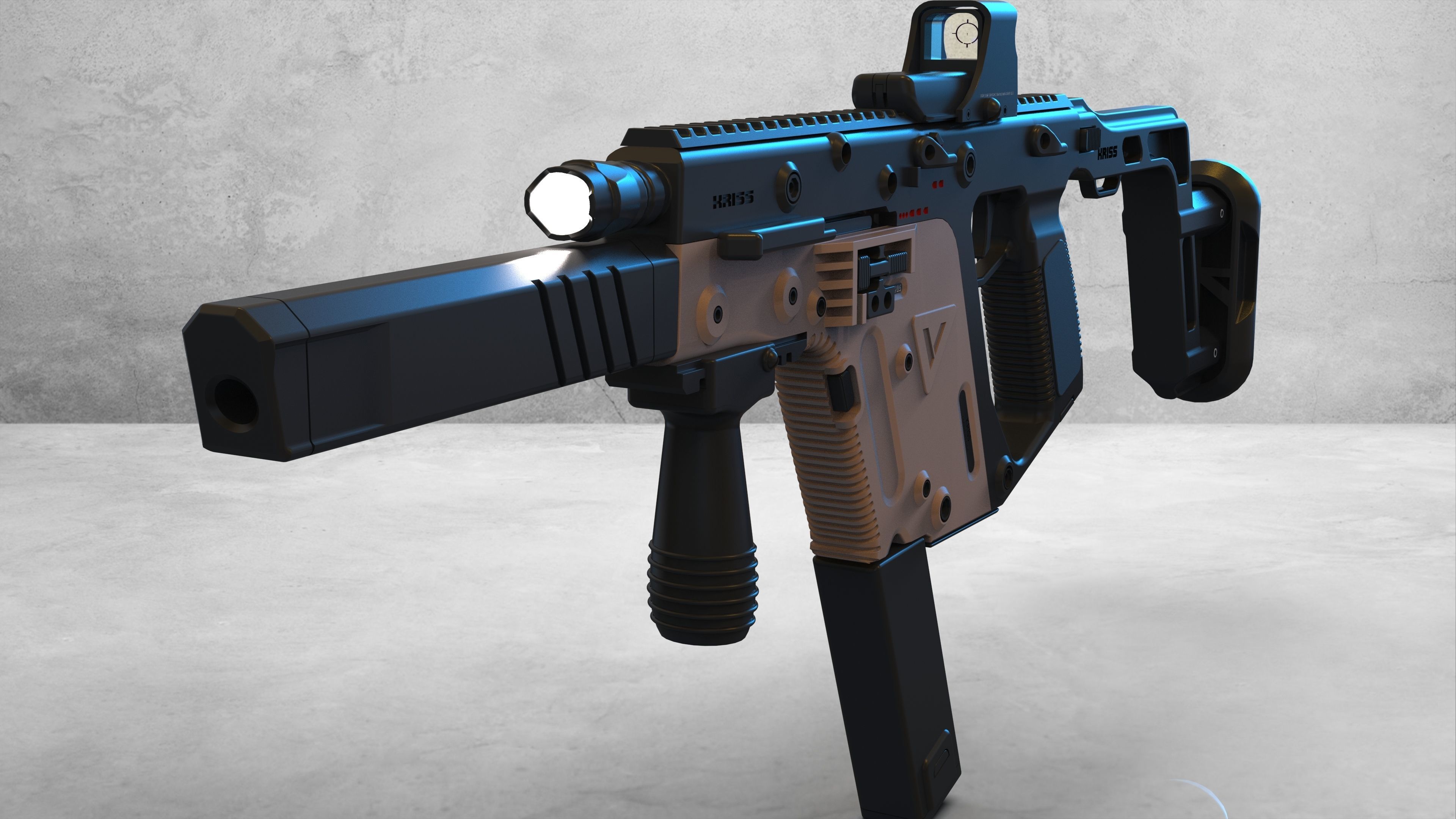 kriss vector suppressor 3D model_3