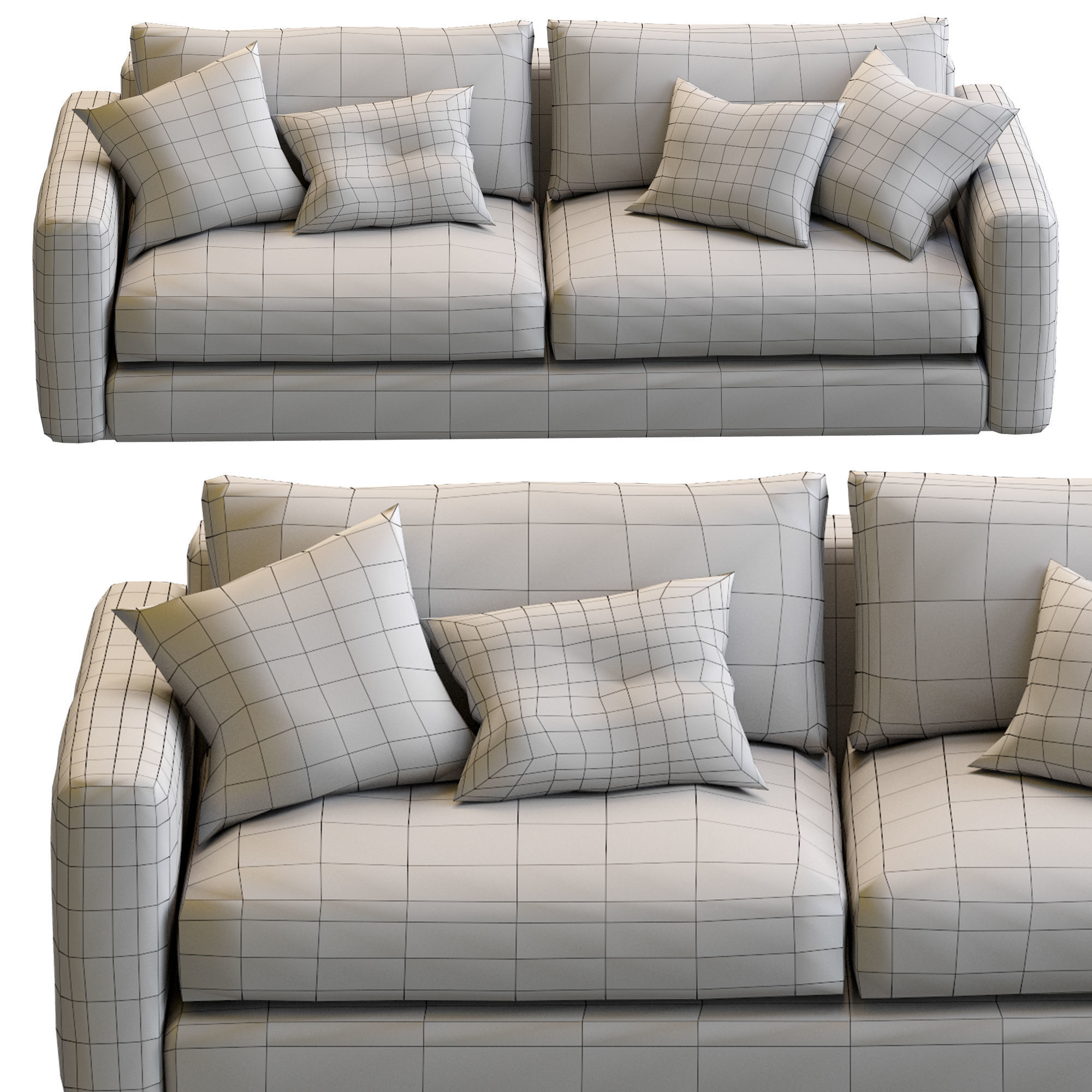 Ferlea Sofa Simple  Low-poly 3D model_2