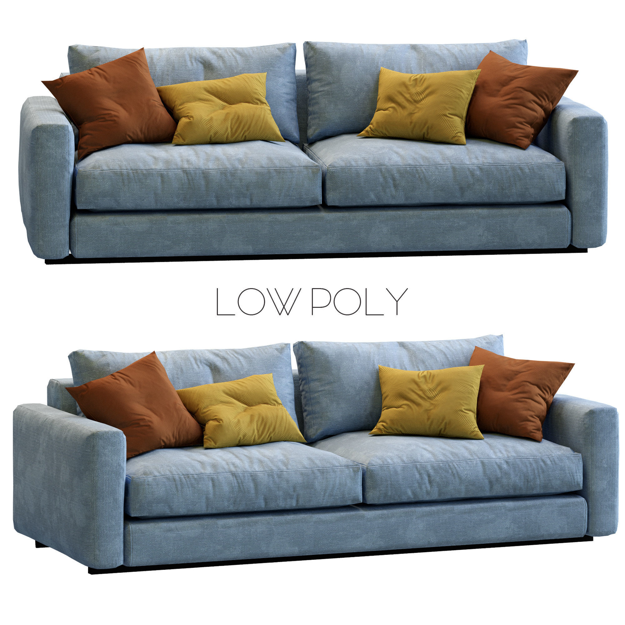 Ferlea Sofa Simple  Low-poly 3D model_1