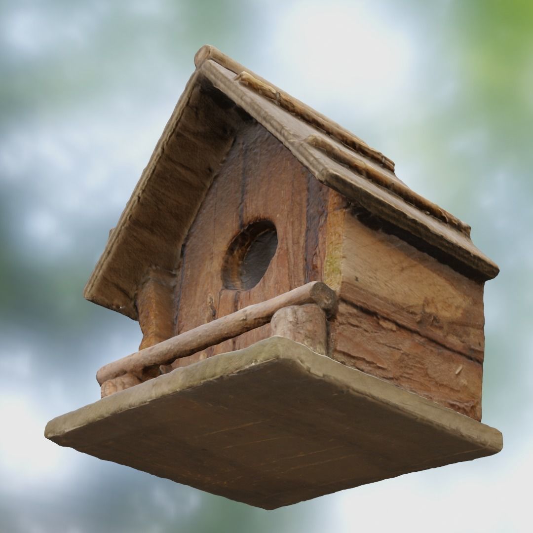 Birdhouse Wood Low-Poly 3D Scan Low-poly 3D model_4