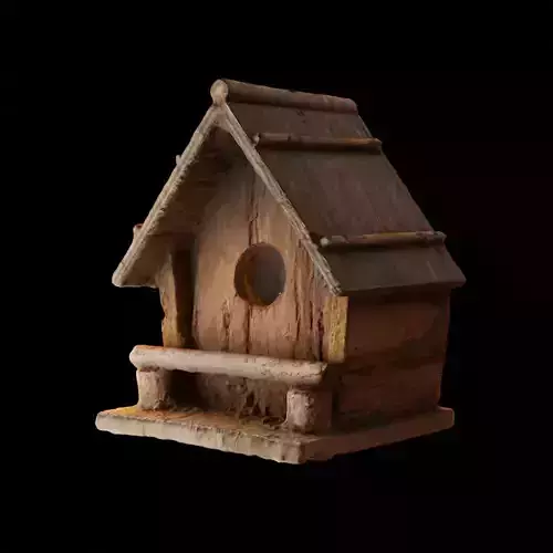Birdhouse Wood Low-Poly 3D Scan