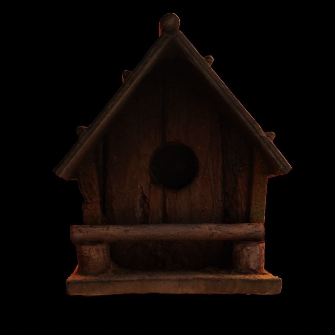 Birdhouse Wood Low-Poly 3D Scan Low-poly 3D model_2