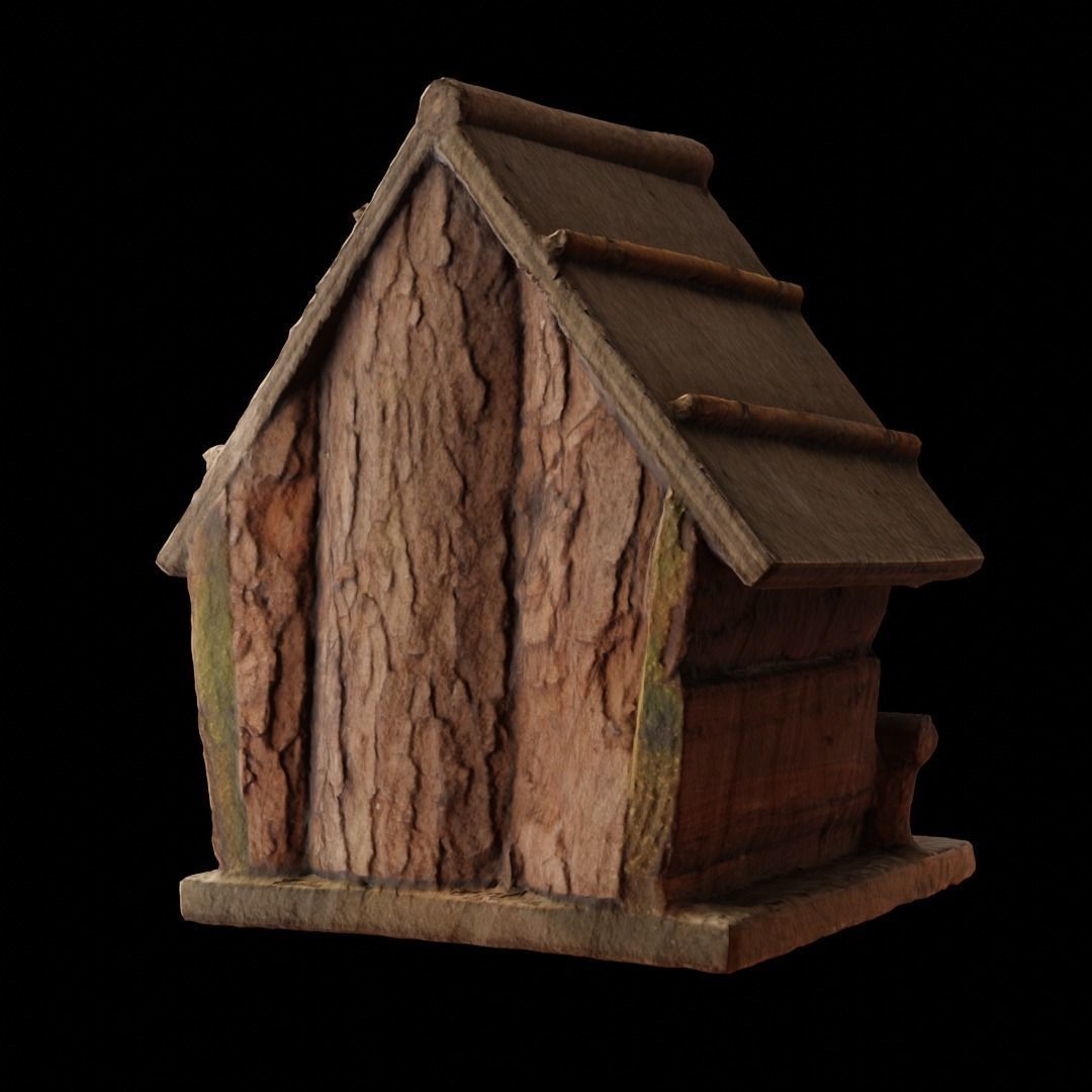 Birdhouse Wood Low-Poly 3D Scan Low-poly 3D model_3