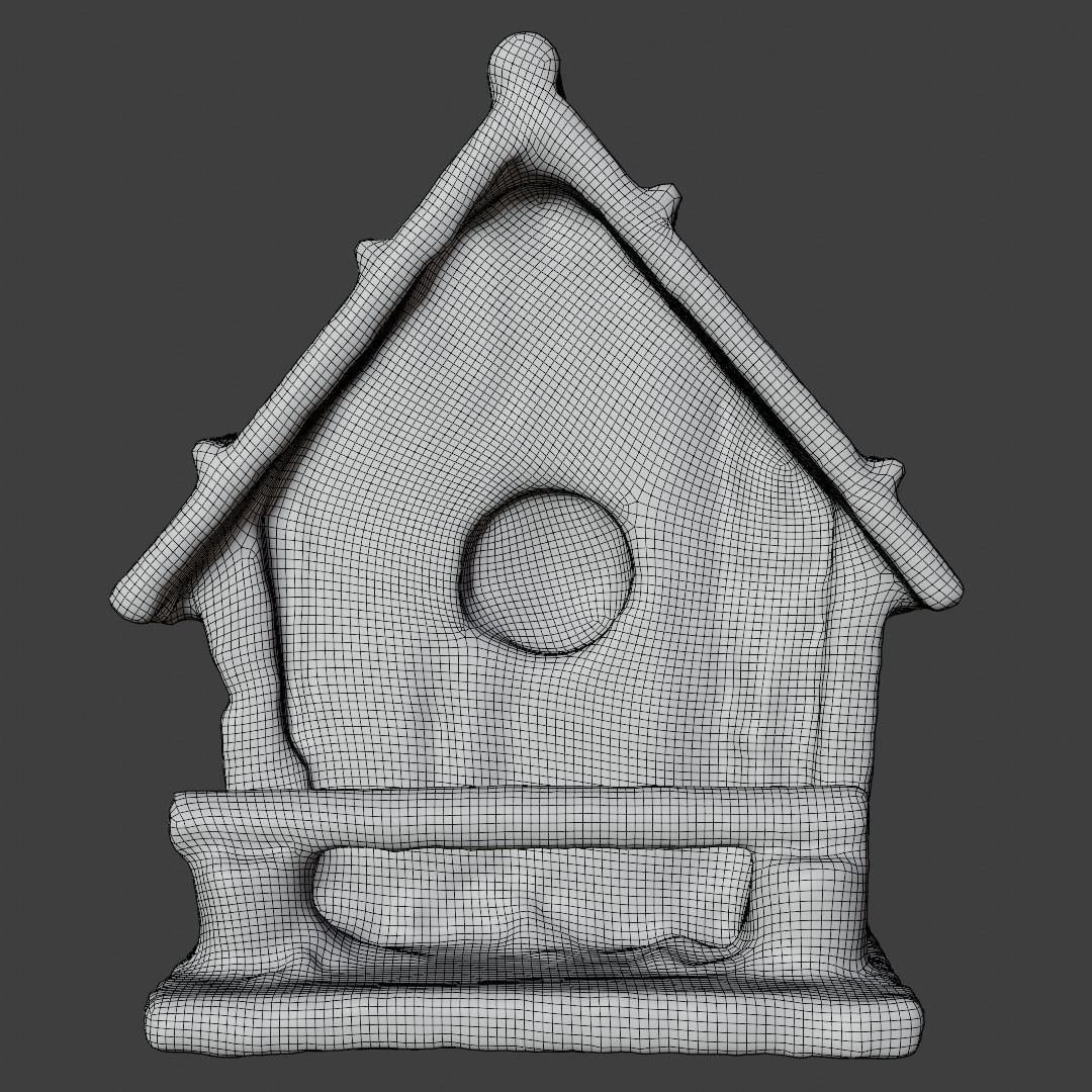 Birdhouse Wood Low-Poly 3D Scan Low-poly 3D model_5