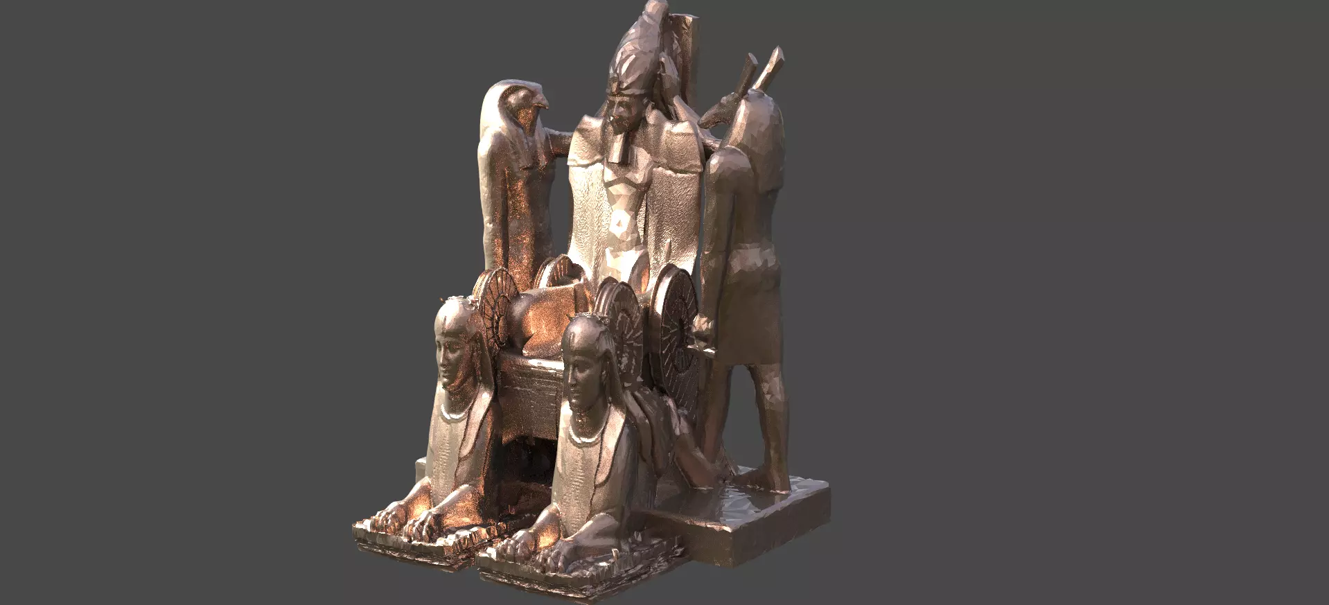 Egyptian Throne Horus 3D 3D model_0