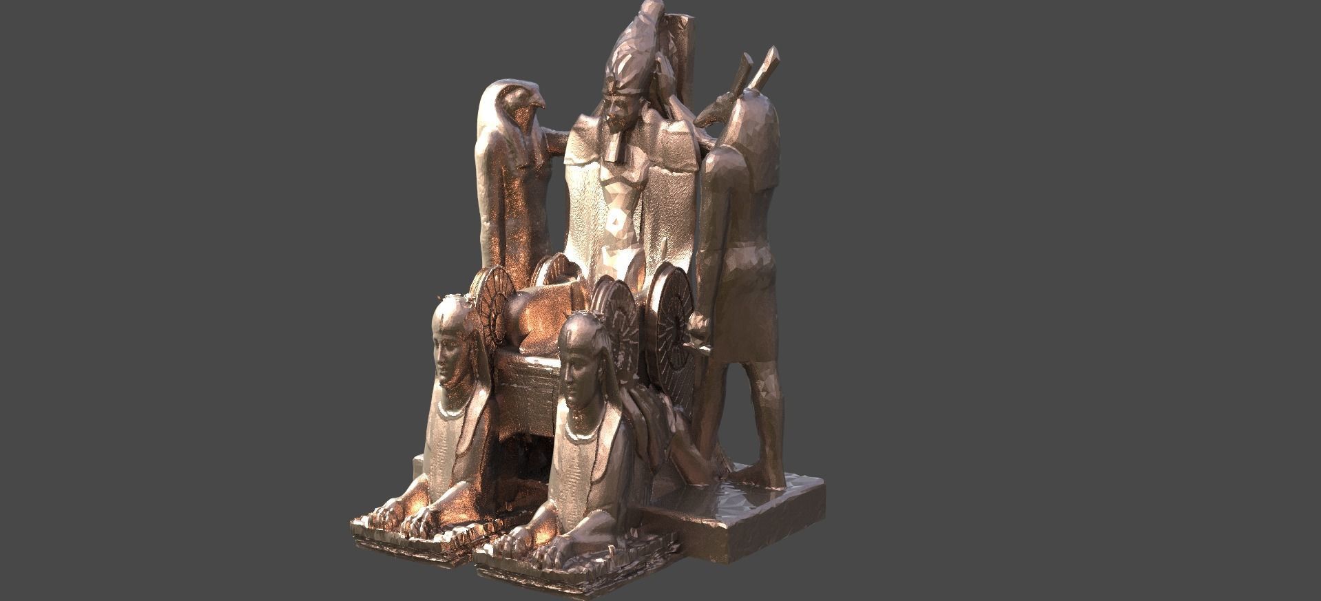  Egyptian Throne Horus 3D 3D model_1