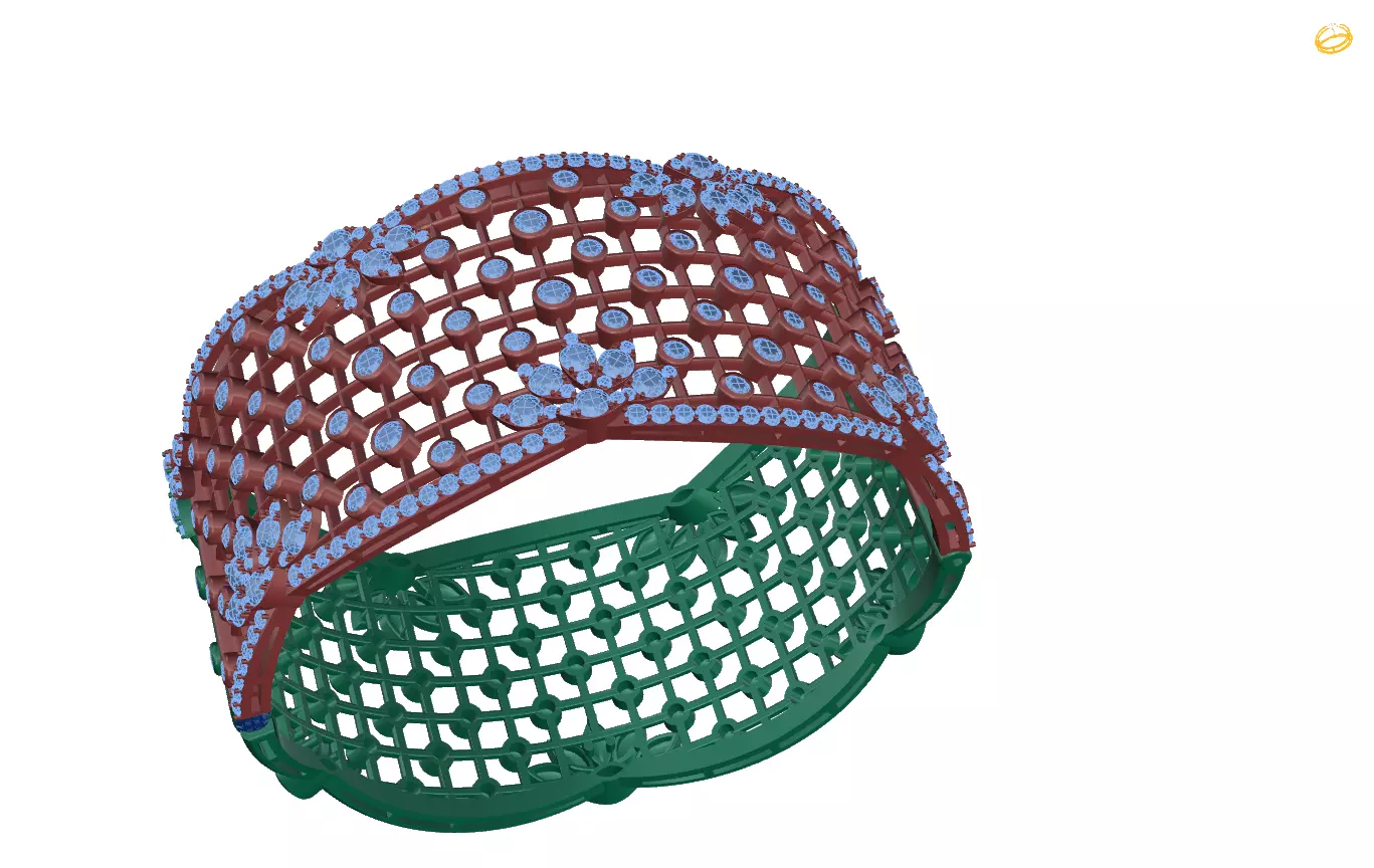 bracelet diamond bangle with stones 3D print model_0