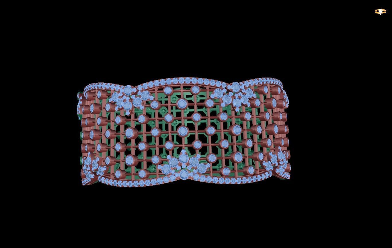 bracelet diamond bangle with stones 3D print model_1