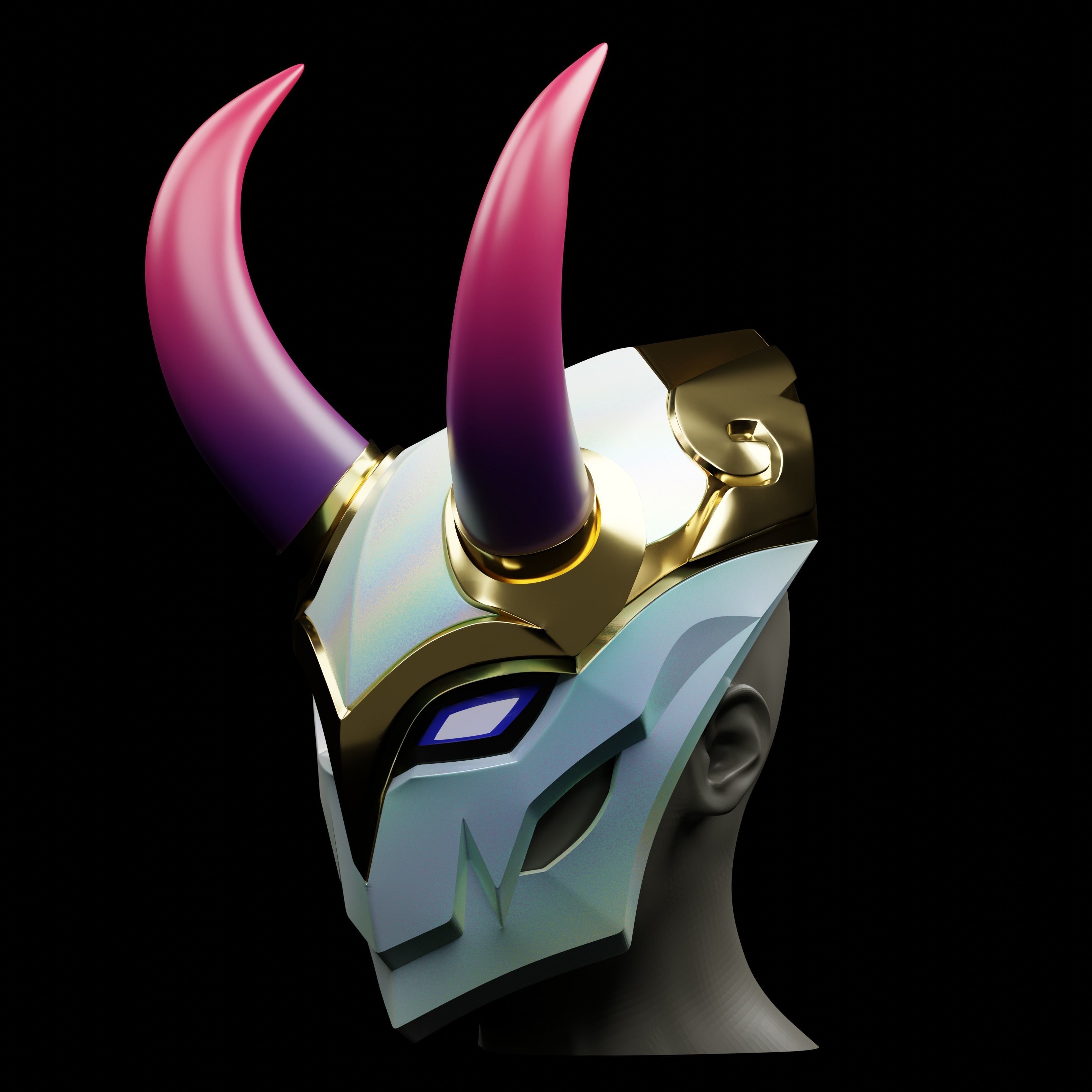 Blood Moon Jhin Inspired Mask 3D print model_3