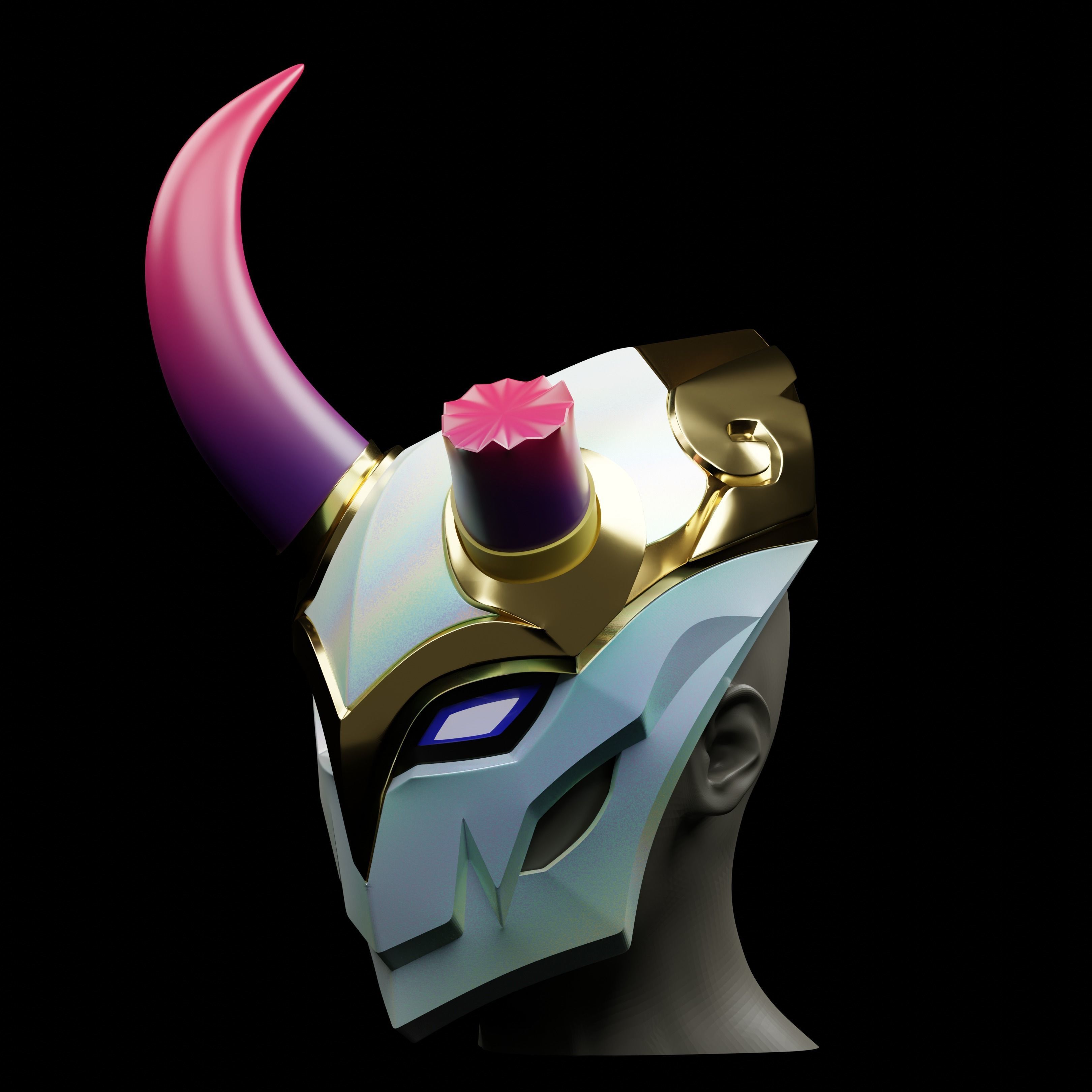 Blood Moon Jhin Inspired Mask 3D print model_2