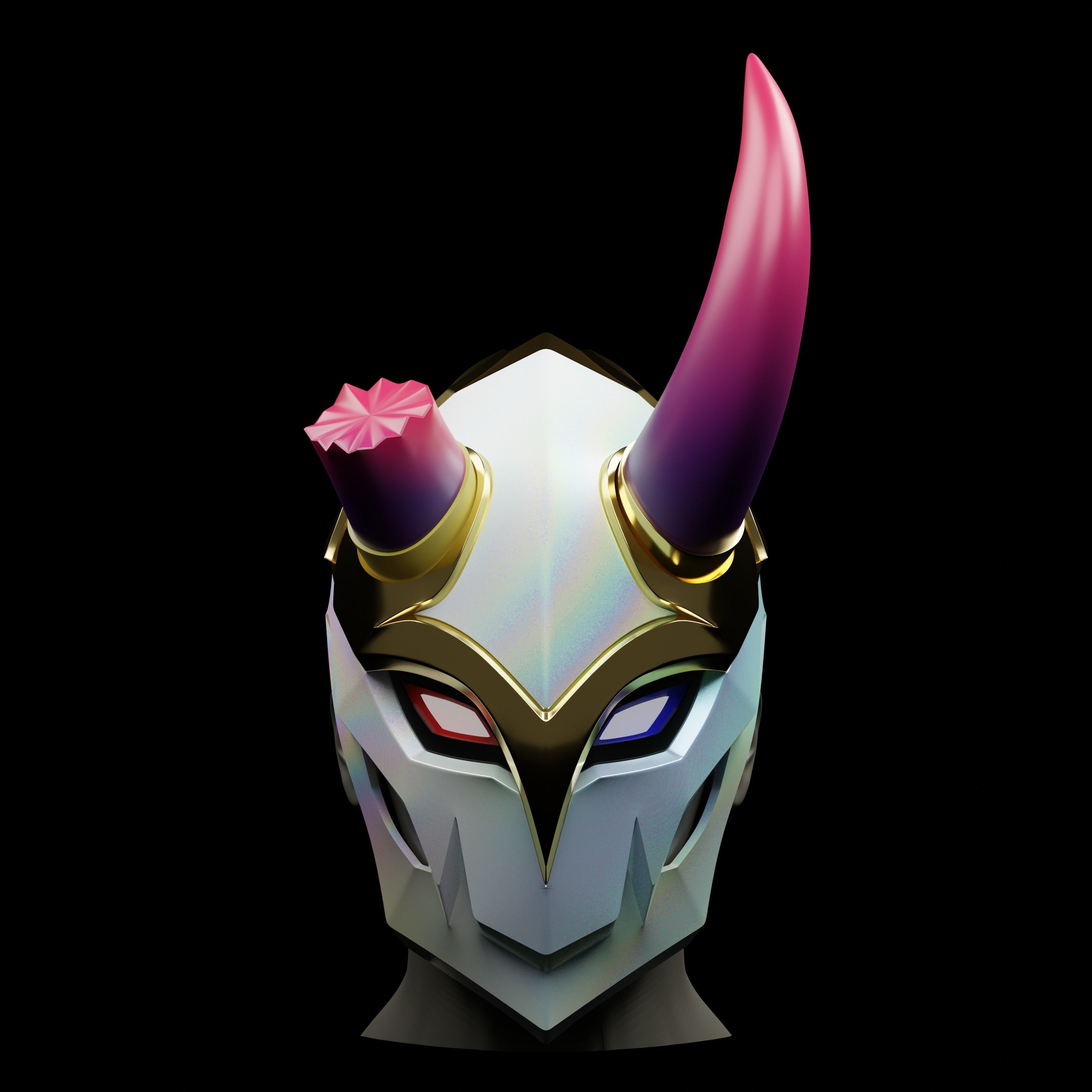 Blood Moon Jhin Inspired Mask 3D print model_1