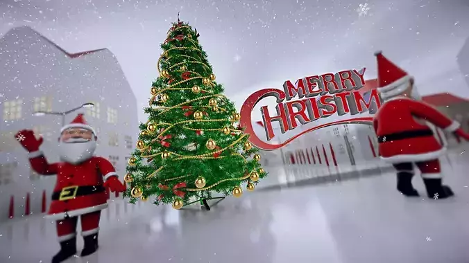 Christmas tree with santa