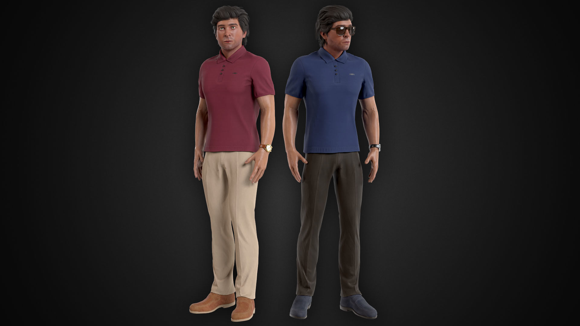 Man in Polo Low-poly 3D model_3