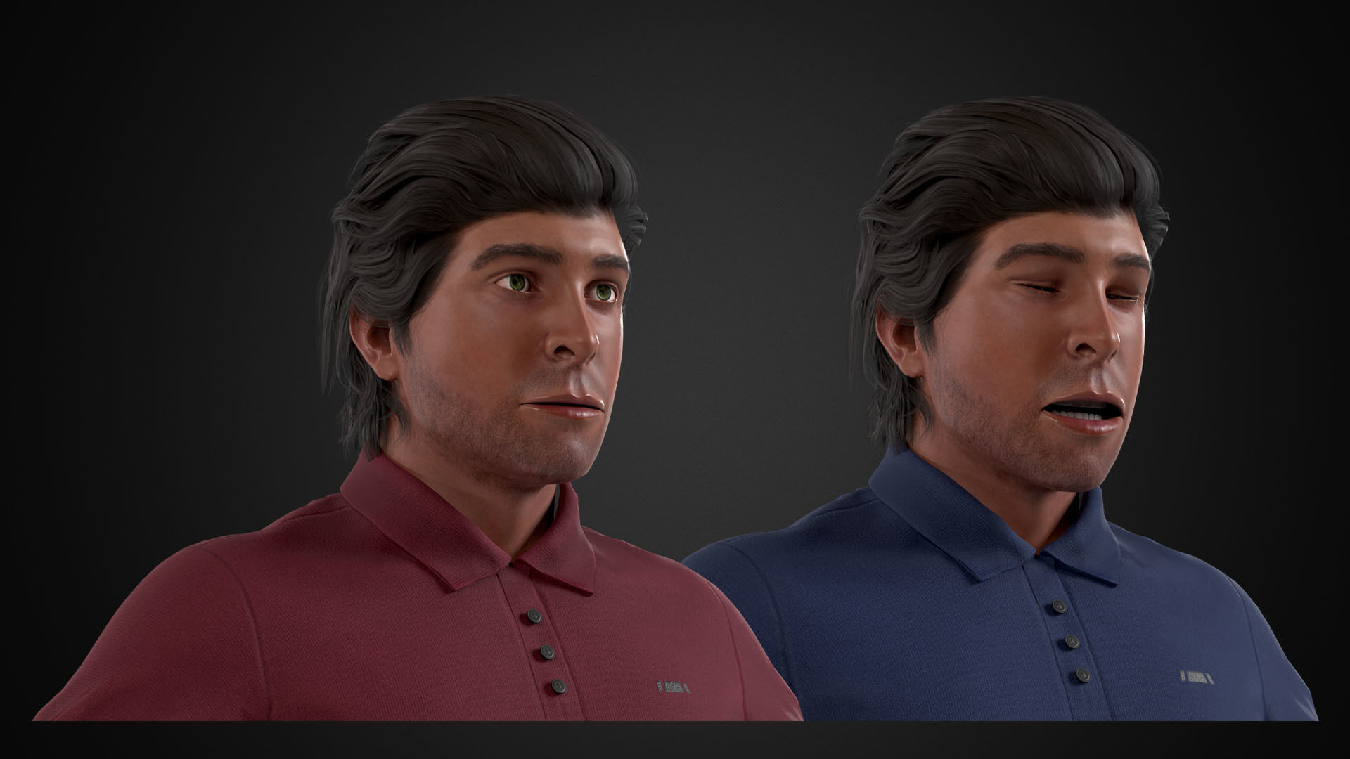 Man in Polo Low-poly 3D model_8