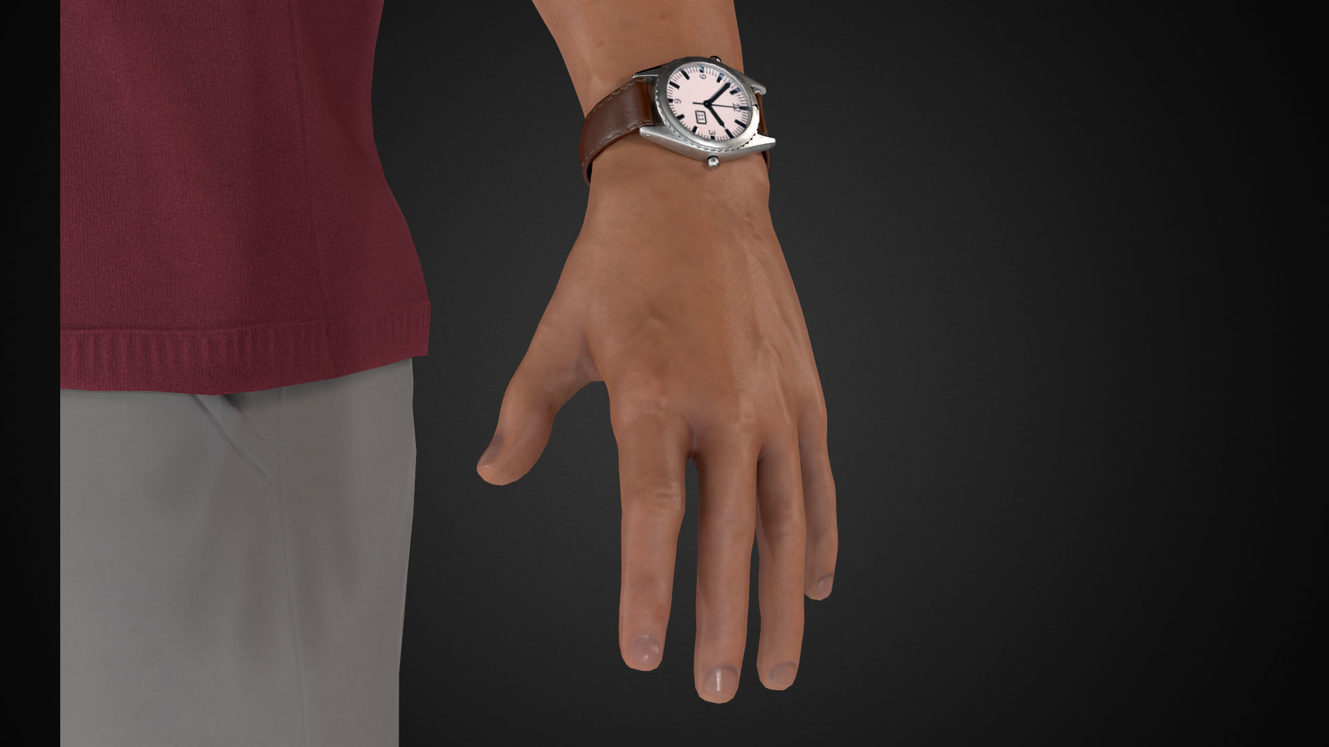 Man in Polo Low-poly 3D model_9