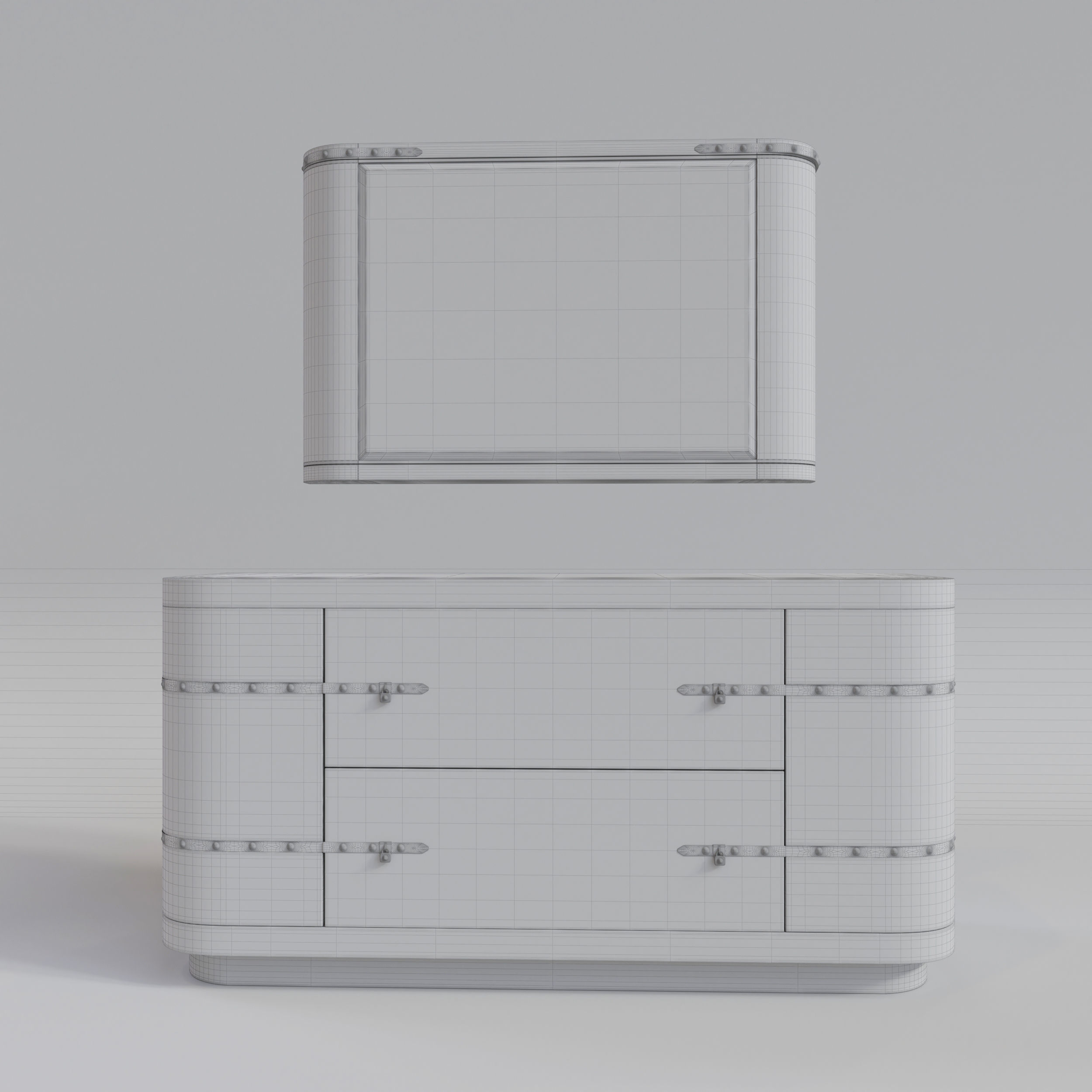 leathery  Console 3D model_3