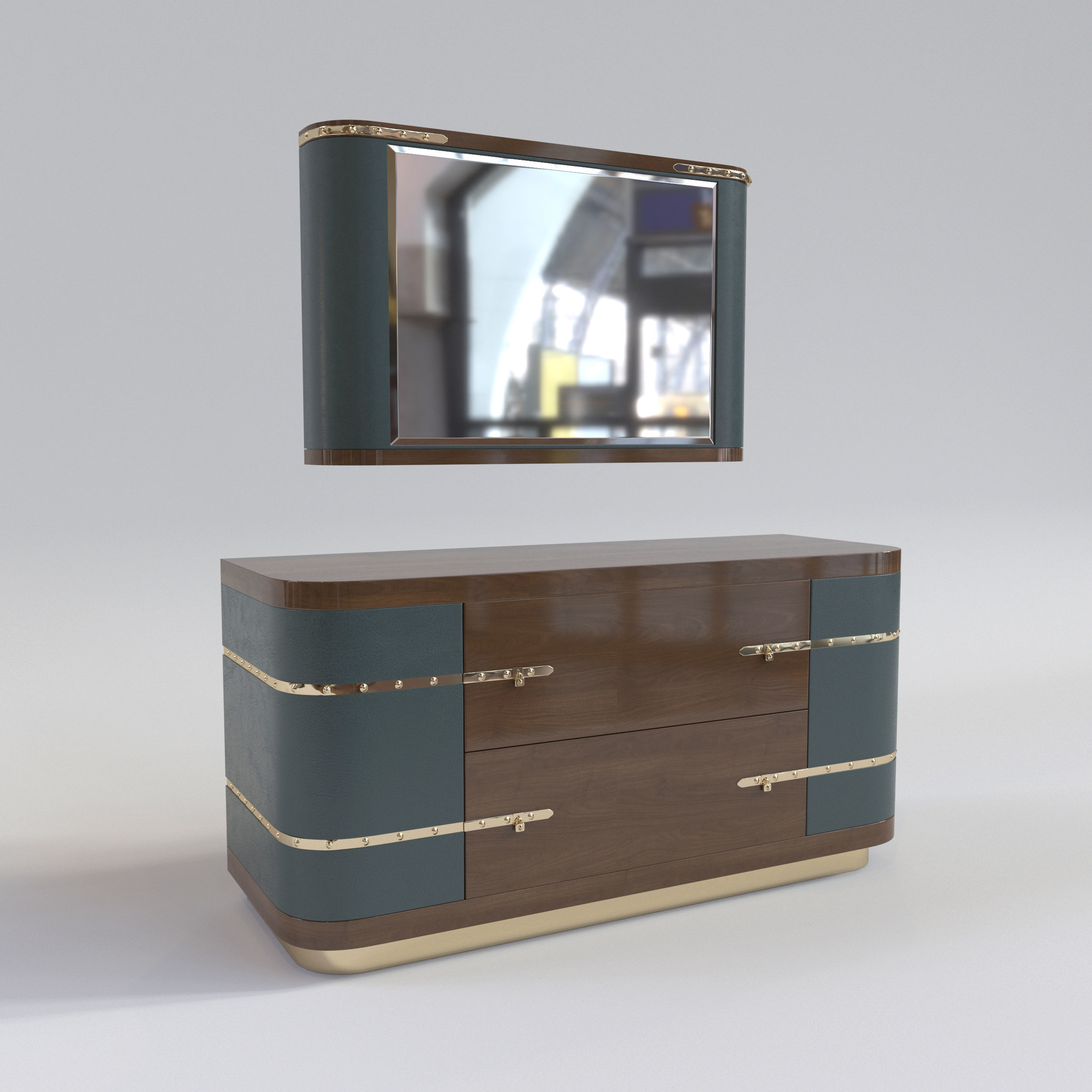 leathery  Console 3D model_2