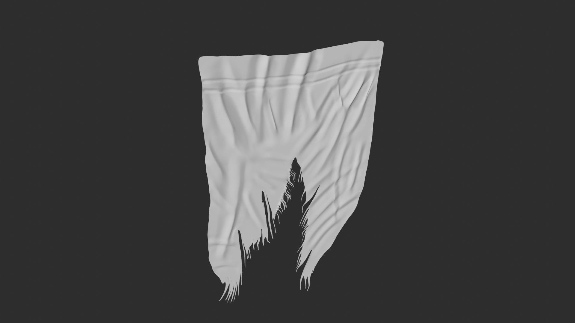 Torn cloth 3D model_1