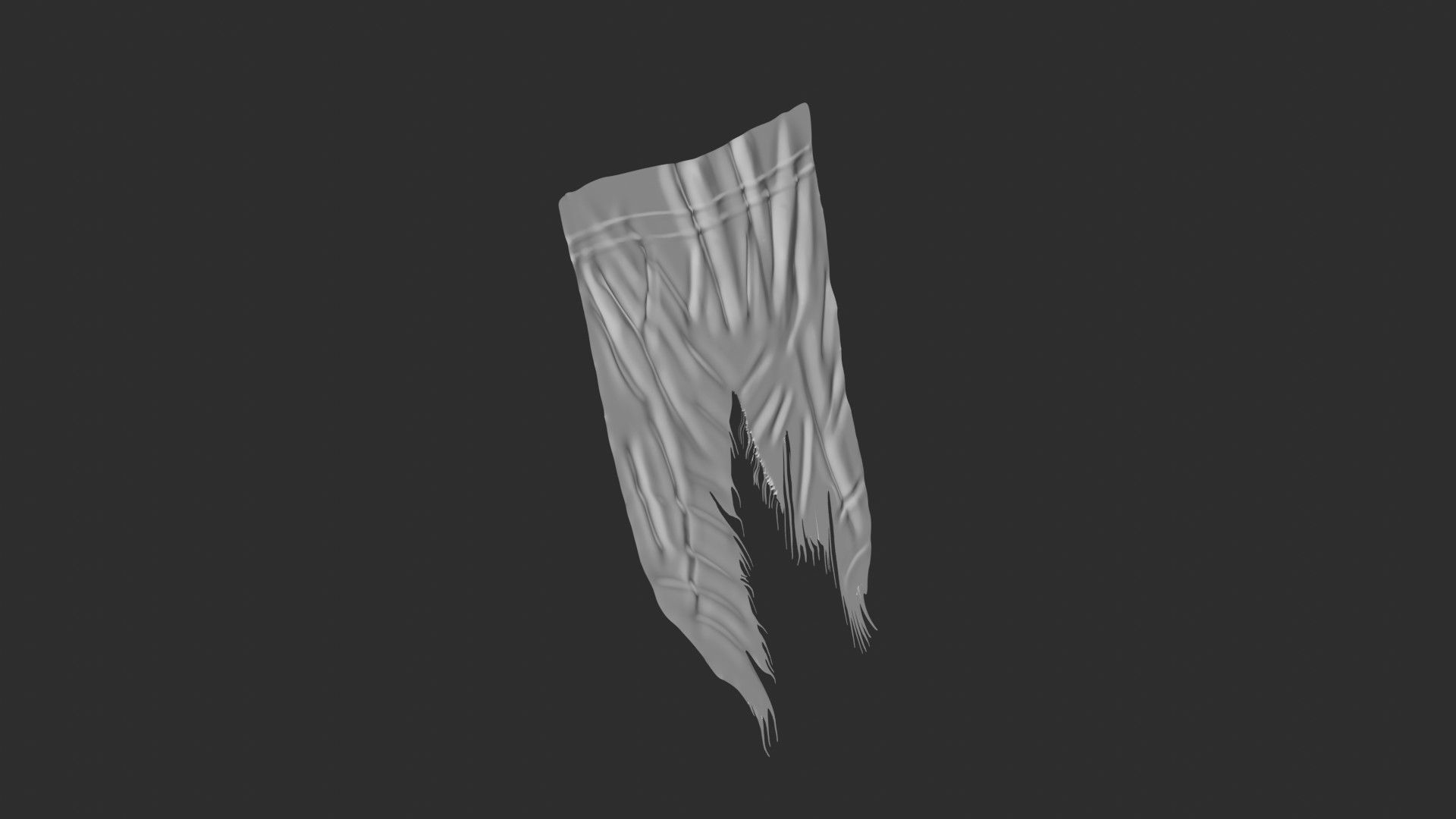 Torn cloth 3D model_6
