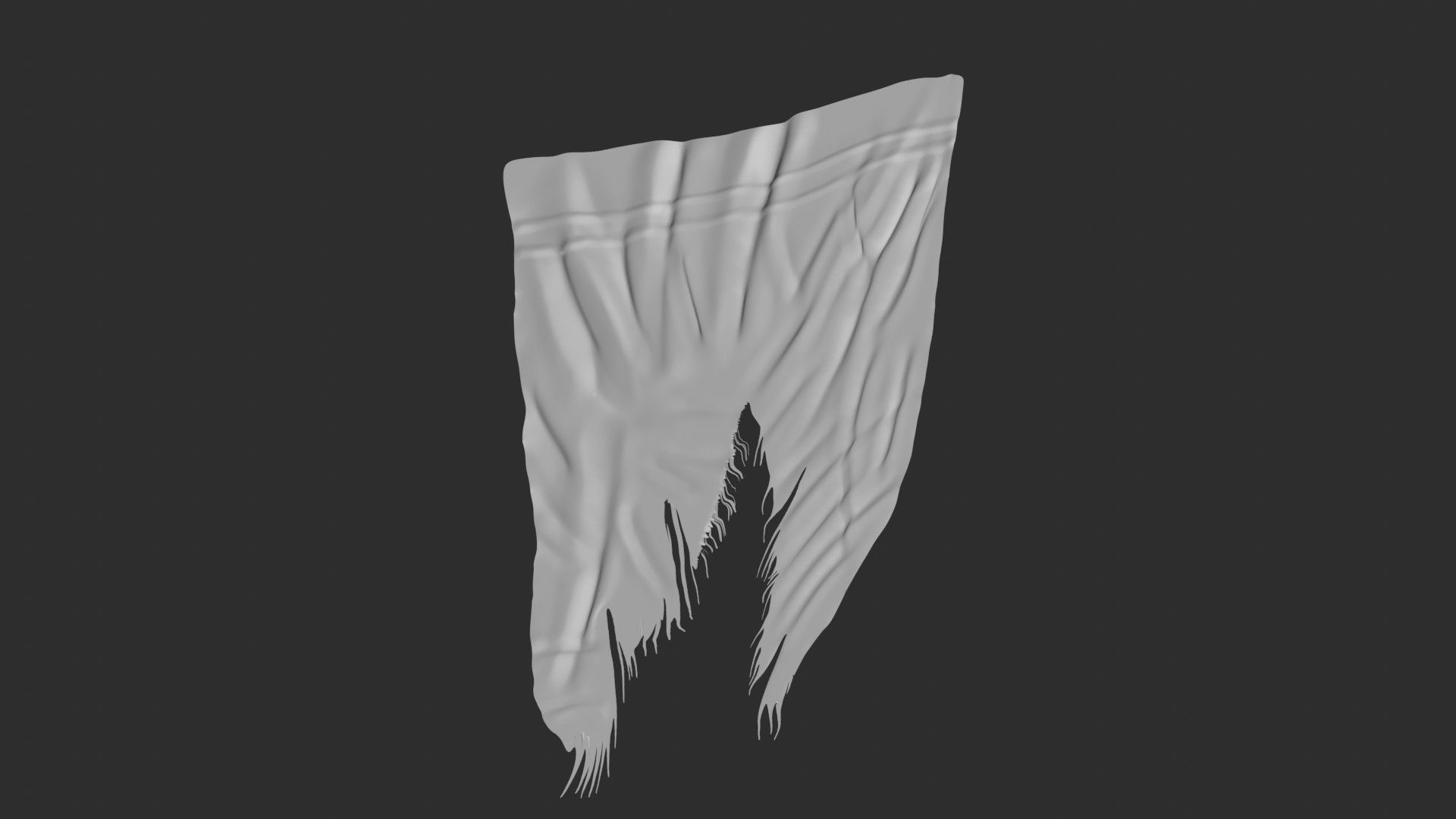 Torn cloth 3D model_3