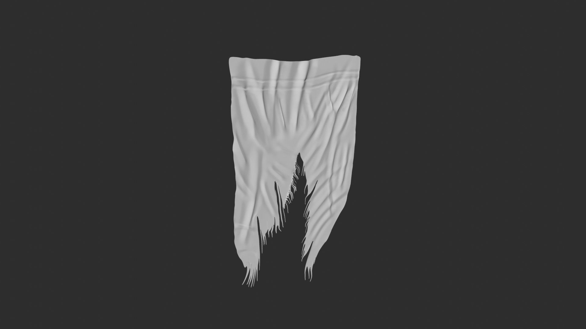 Torn cloth 3D model_2
