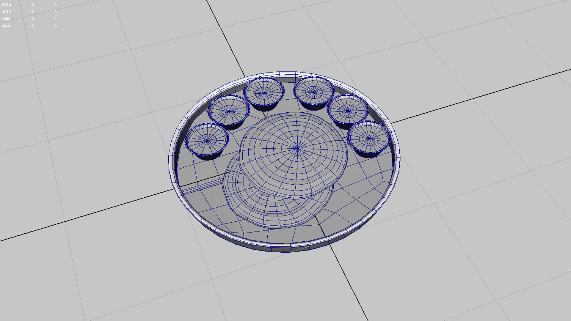 parotta 3d model plate of indian food on banana leaf 3D model_4