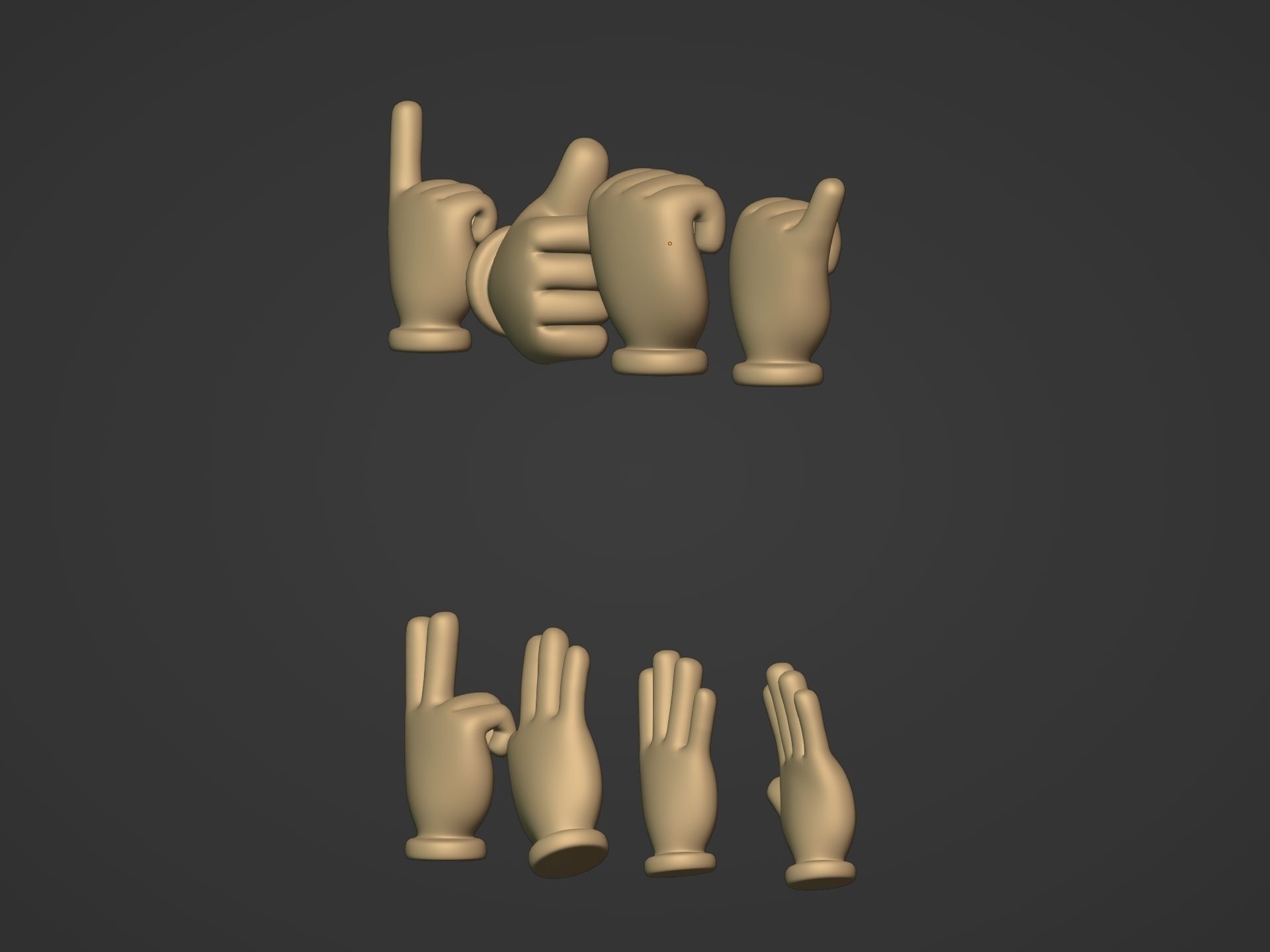 Cartoon Hands Pack Low-poly 3D model_7