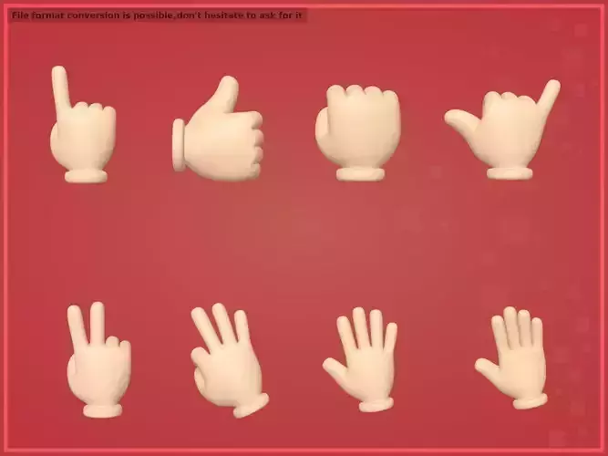 Cartoon Hands Pack Low-poly 3D model