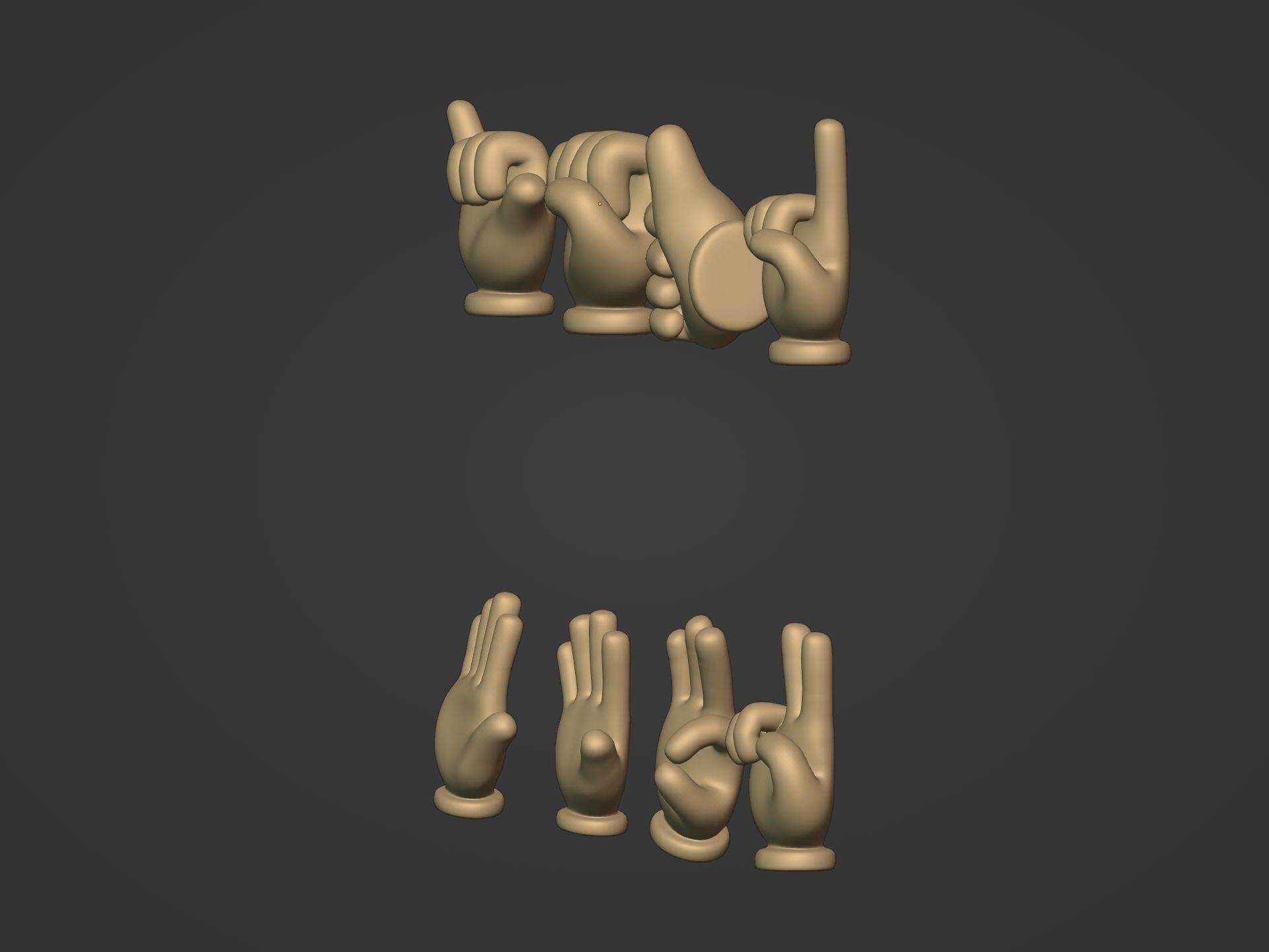 Cartoon Hands Pack Low-poly 3D model_13