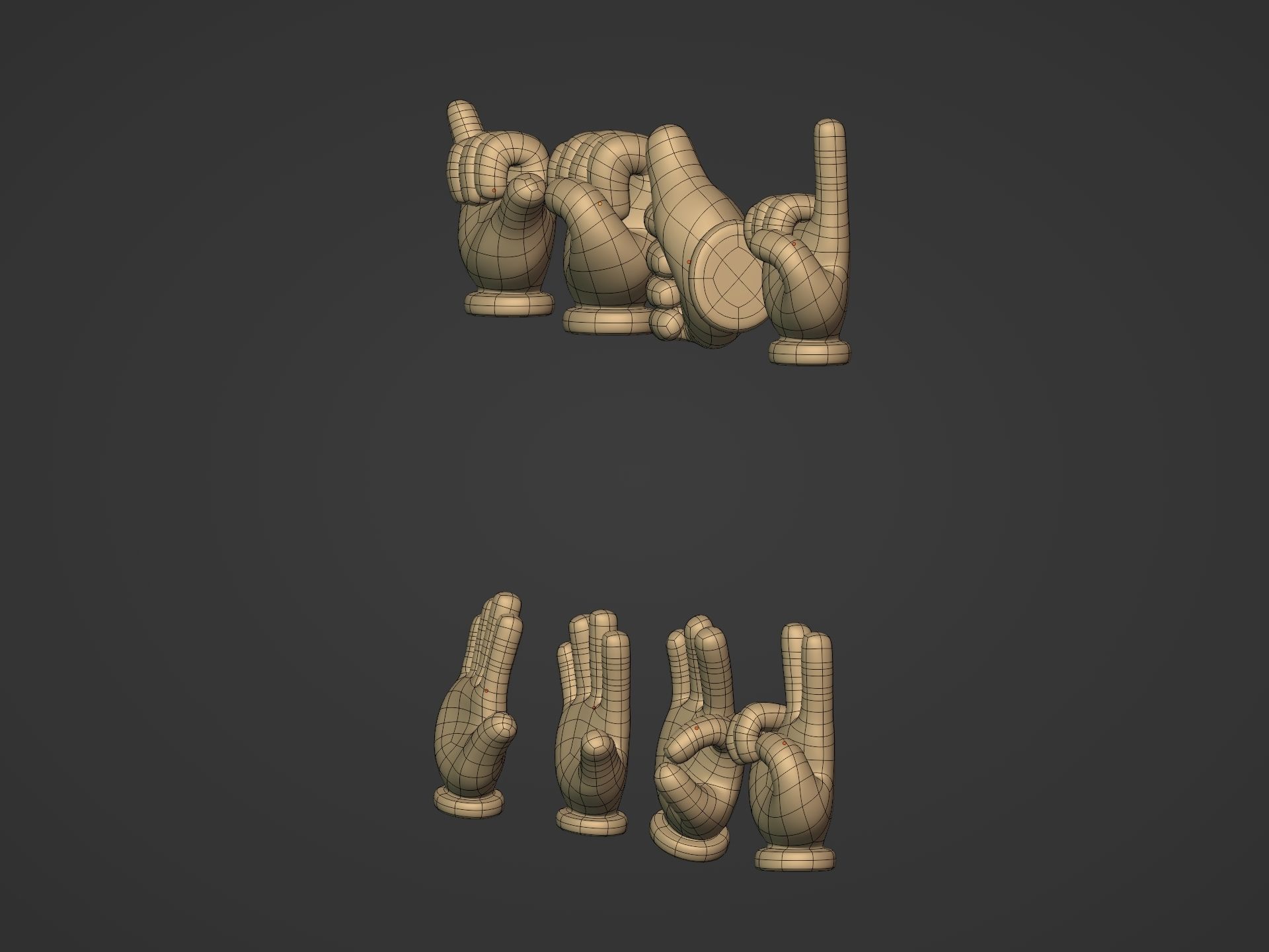 Cartoon Hands Pack Low-poly 3D model_14