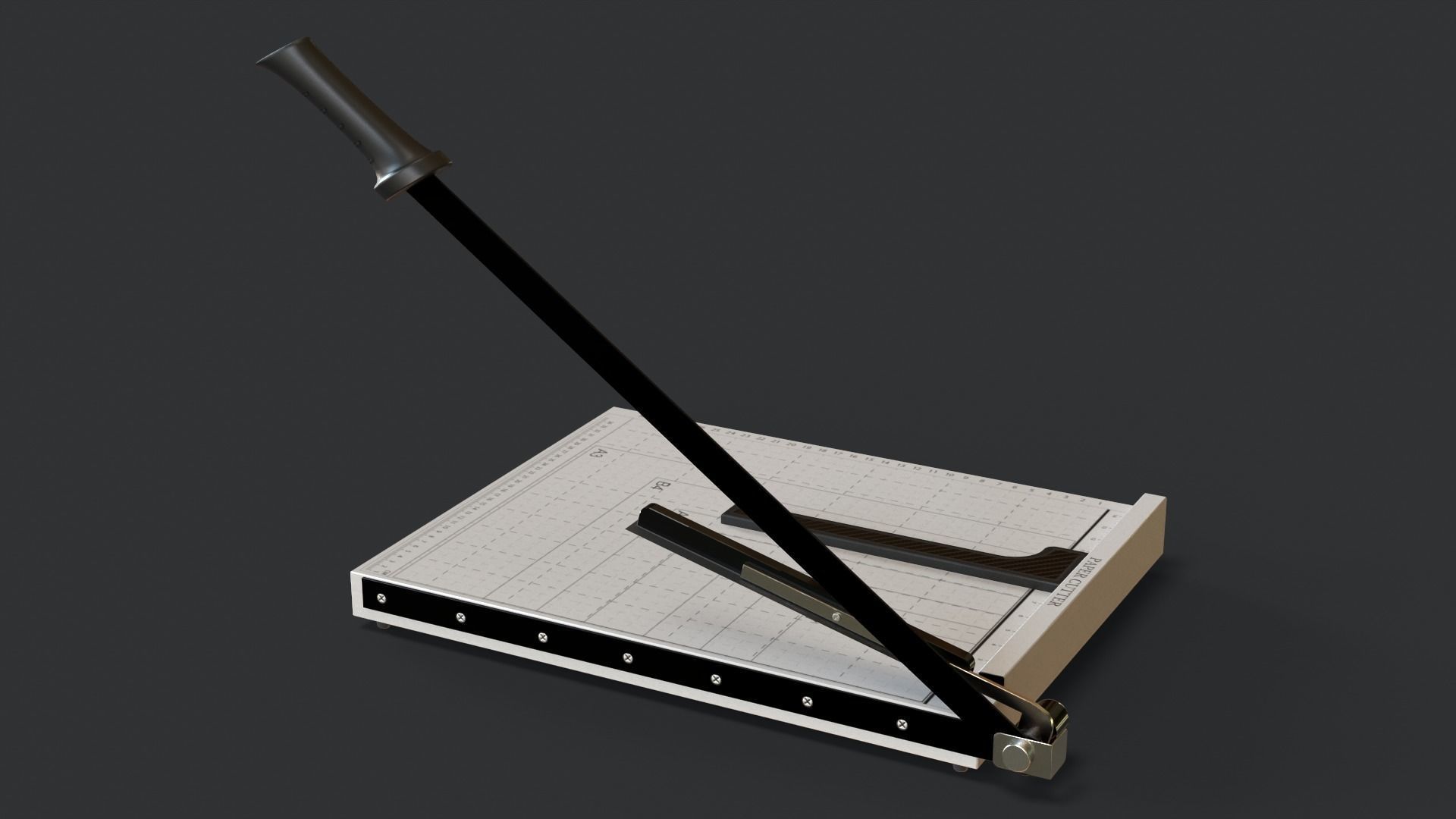 Paper Cutter Trimmer Low-poly 3D model_16