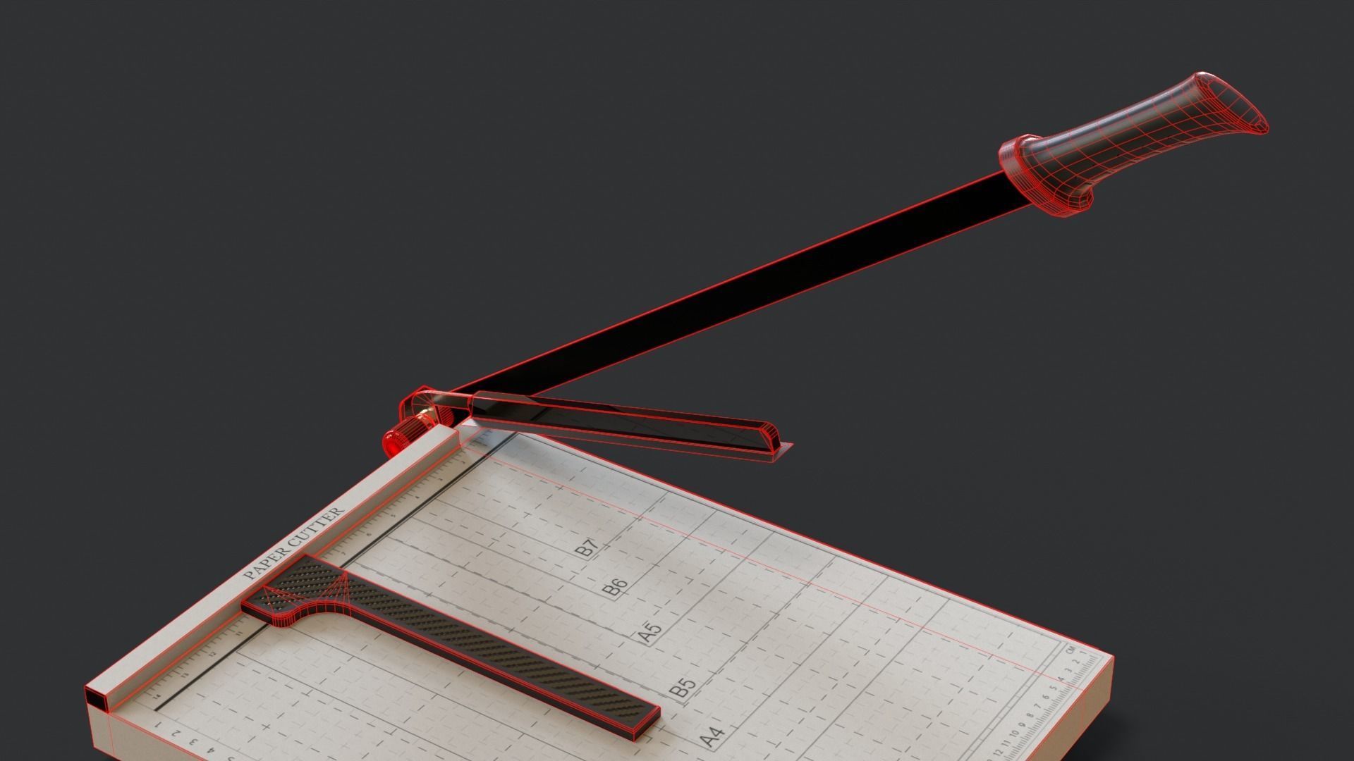 Paper Cutter Trimmer Low-poly 3D model_28