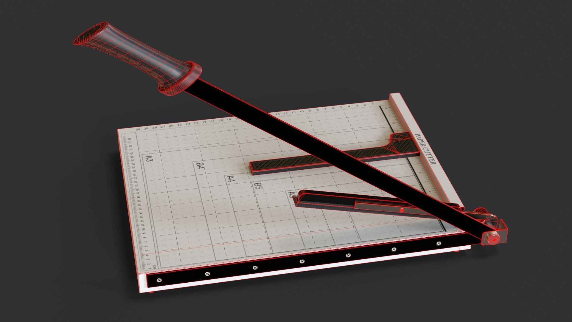 Paper Cutter Trimmer Low-poly 3D model_27