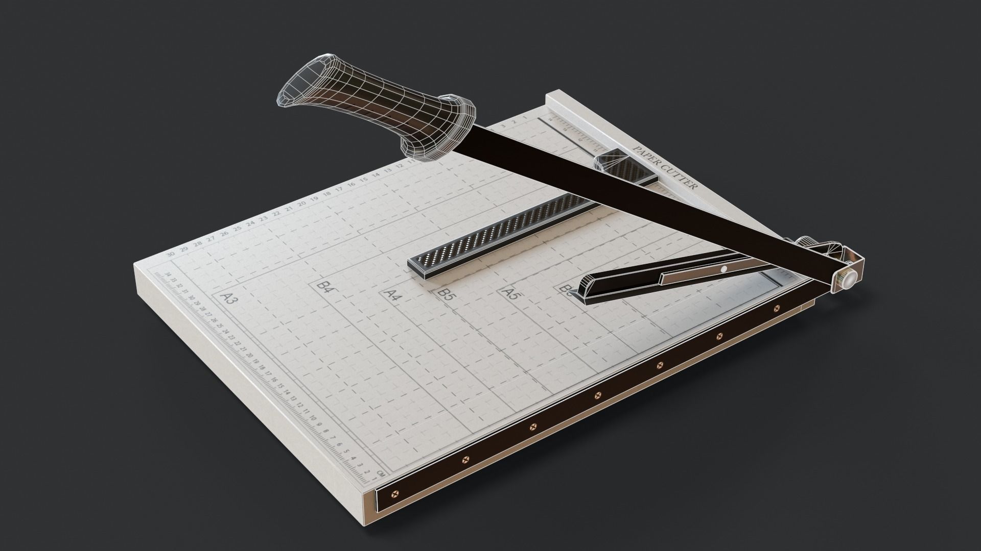 Paper Cutter Trimmer Low-poly 3D model_25