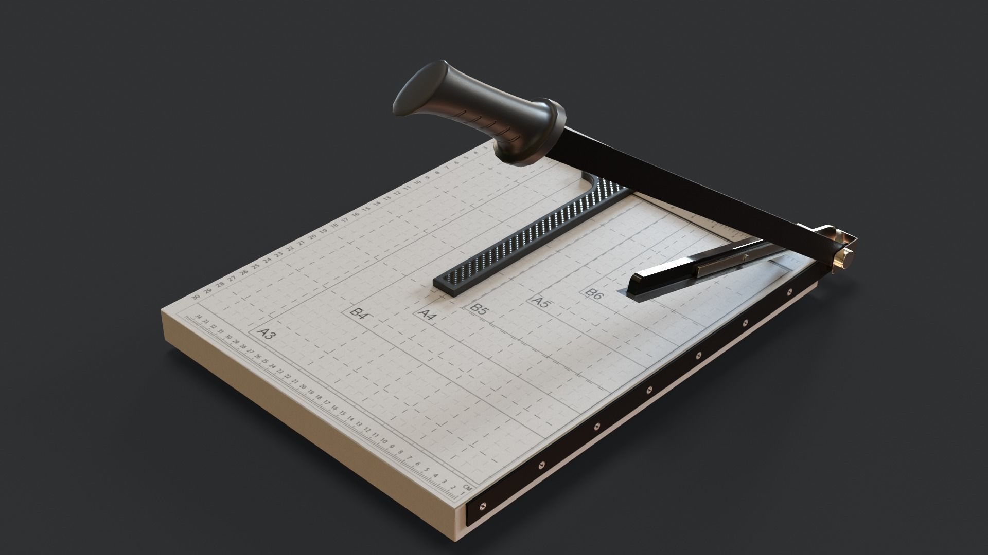 Paper Cutter Trimmer Low-poly 3D model_21