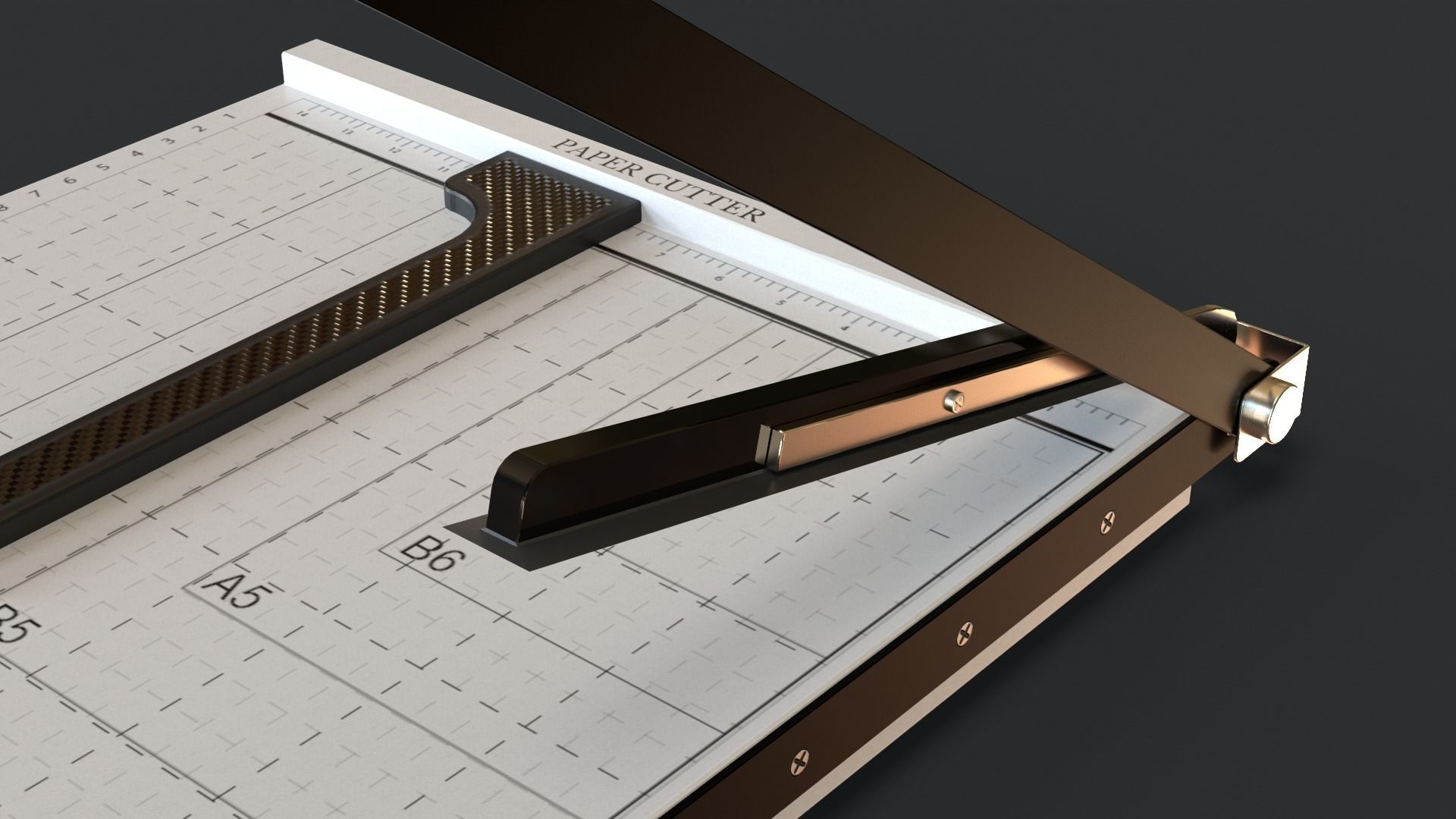 Paper Cutter Trimmer Low-poly 3D model_12