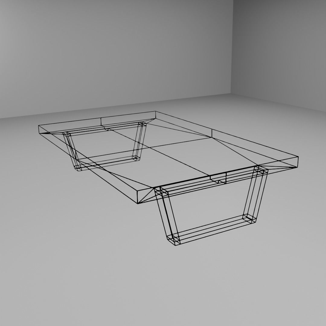 Table coffee with legs Low-poly 3D model_2