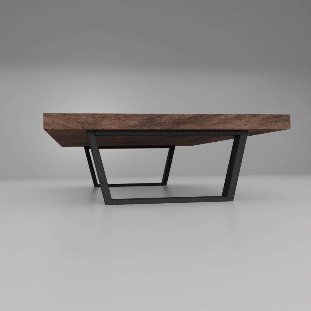 Table coffee with legs Low-poly 3D model_1