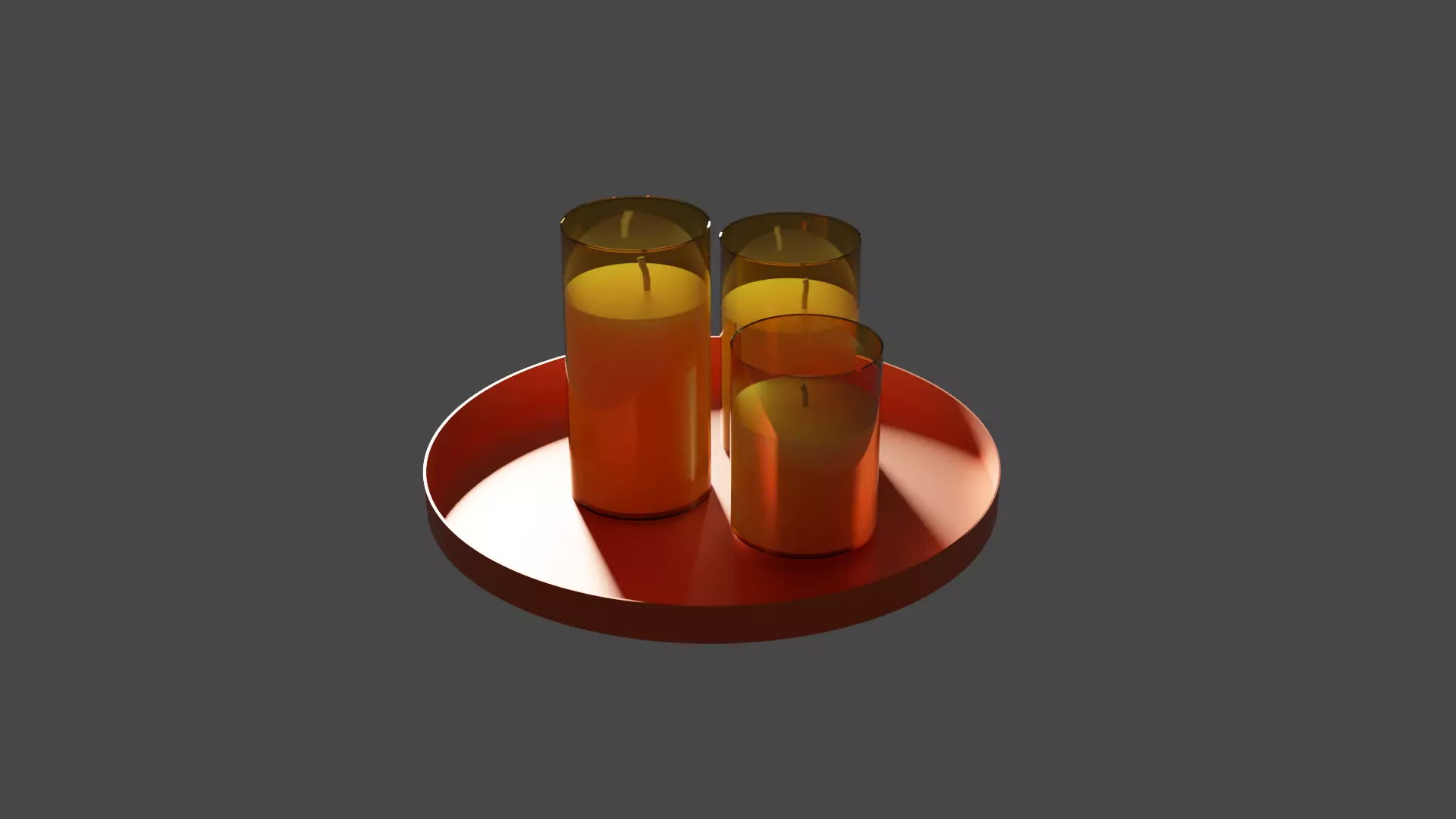 Simple Candle set 3D model_0
