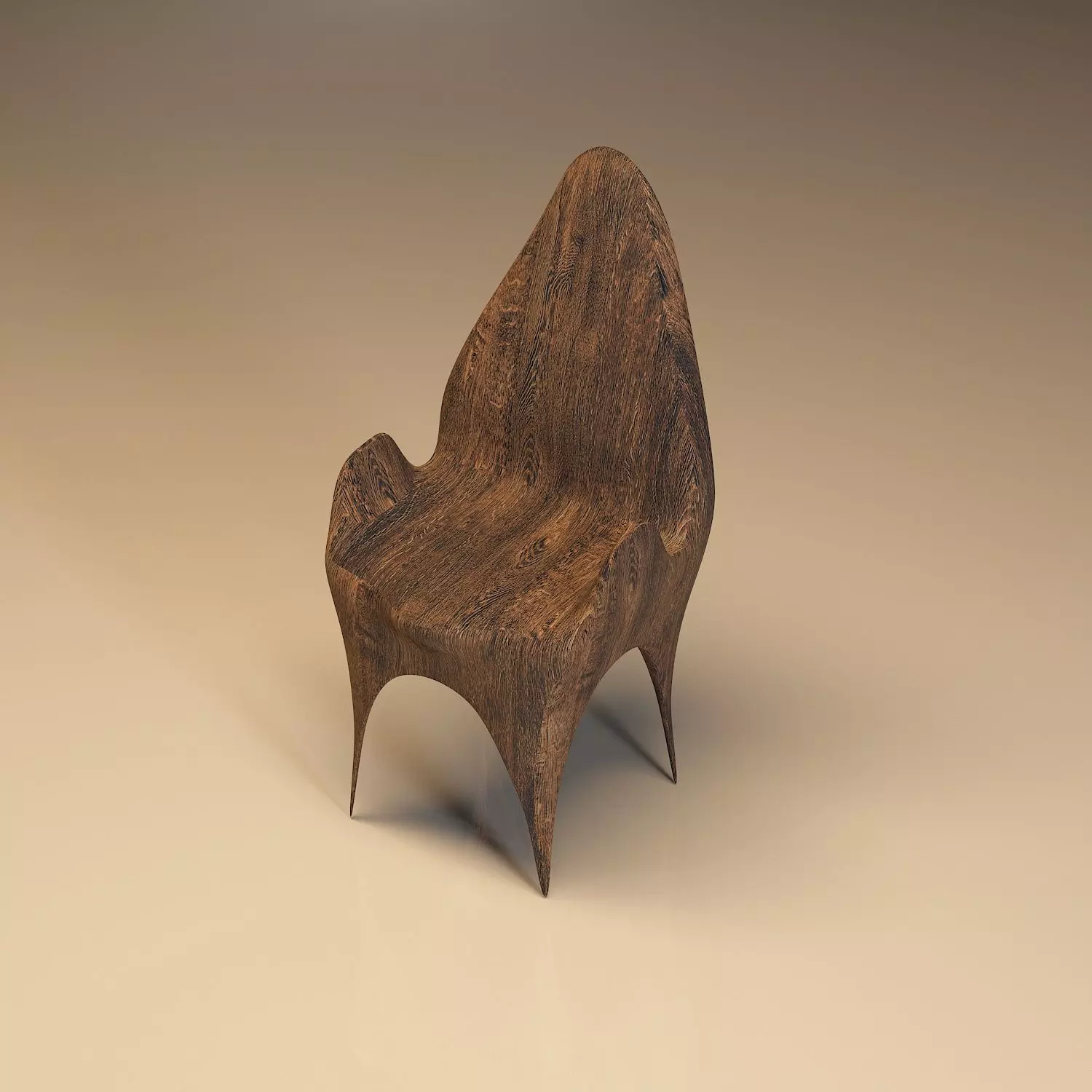 Wooden Chair 3d model Low-poly 3D model_0