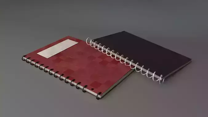 Spiral Sketchbook or Notebook paper sheet PBR Game ready 