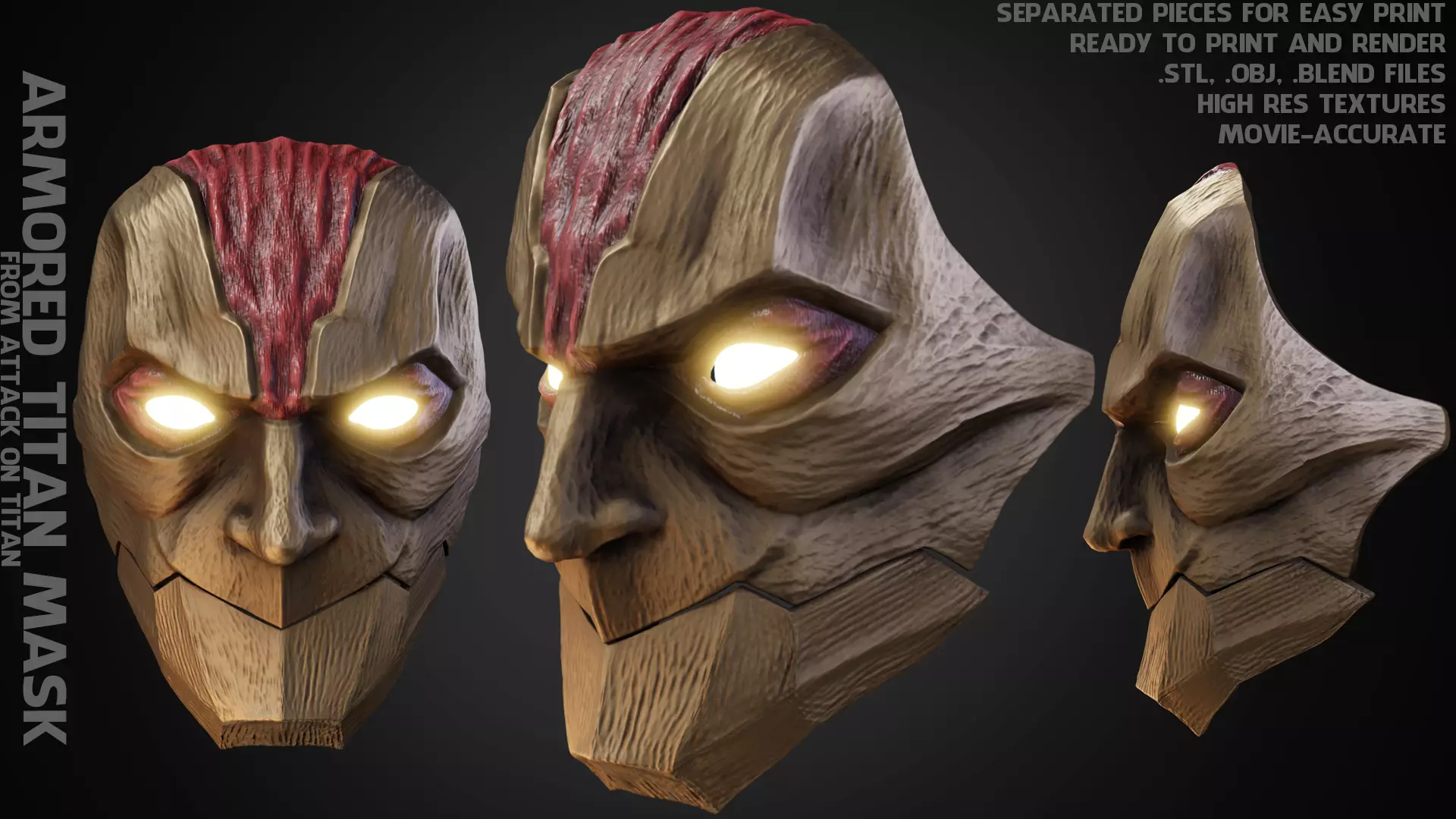 Armored Titan Mask for Cosplay 3D print model_0
